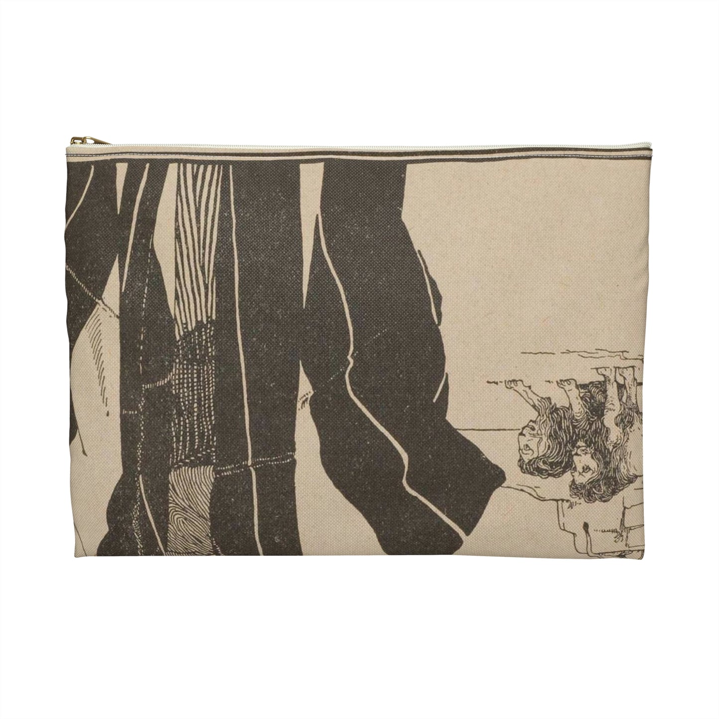 Lilien Daniel - Art nouveau public domain image Large Organizer Pouch with Black Zipper