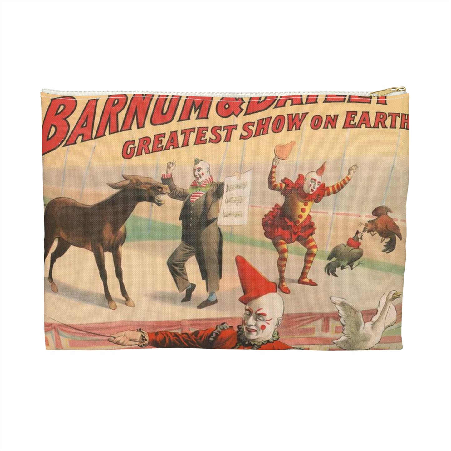 The Barnum & Bailey greatest show on earth. Wonderful performing geese, roosters and musical donkey / Strobridge Litho. Co., Cincinnati & New York. Large Organizer Pouch with Black Zipper