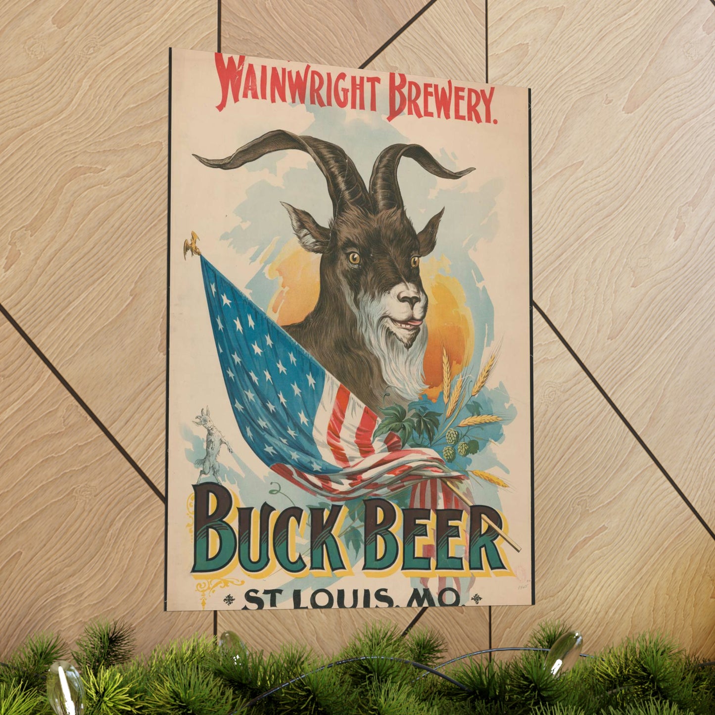 Wainwright Brewery, Buck Beer, St. Louis, MO High Quality Matte Wall Art Poster for Home, Office, Classroom