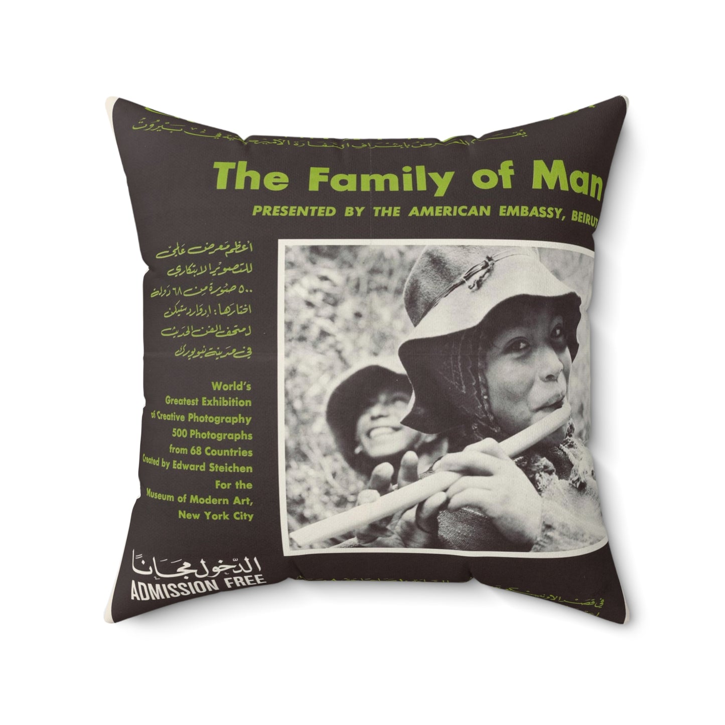 Poster: The Family of Man - Public domain portrait print Decorative Accent Square Pillow