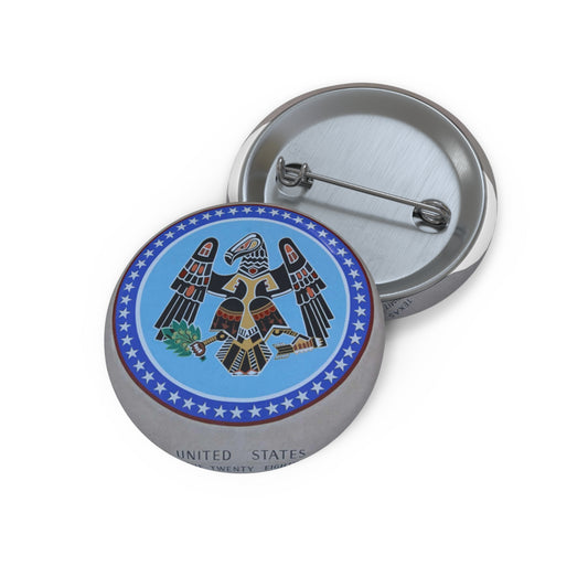 One of several medallions at Fair Park, depicting nations that have ruled all or much of the territory of Texas Pin Buttons with Crisp Design