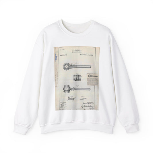 Patent Drawing of Engine - for J. B. Halbert's Ratchet Wrench Public domain  image White Heavy Blend Adult Crew Neck SweatShirt