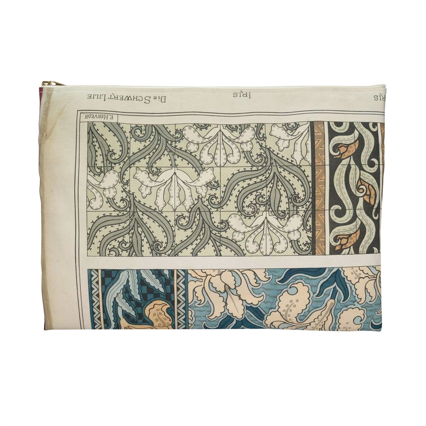 Iris, E. Hervegh. Eugene Grasset, compiler Large Organizer Pouch with Black Zipper