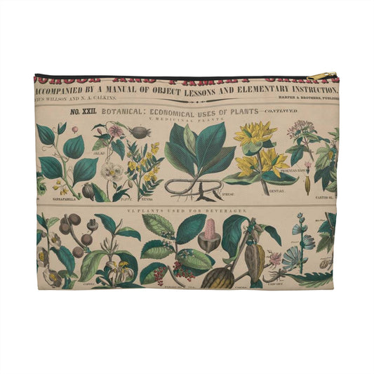 School and family charts, accompanied by a manual of object lessons and elementary instruction, by Marcius Willson and N.A. Calkins. No. XXII. Botanical: economical uses of plants-continued Large Organizer Pouch with Black Zipper