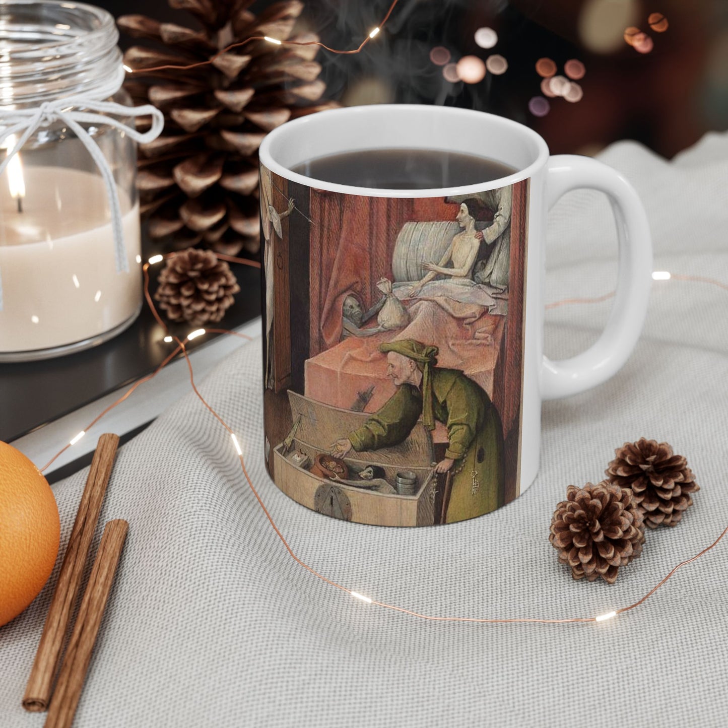 Jheronimus Bosch death and the miser Beautiful Novelty Ceramic Coffee Mug 11oz