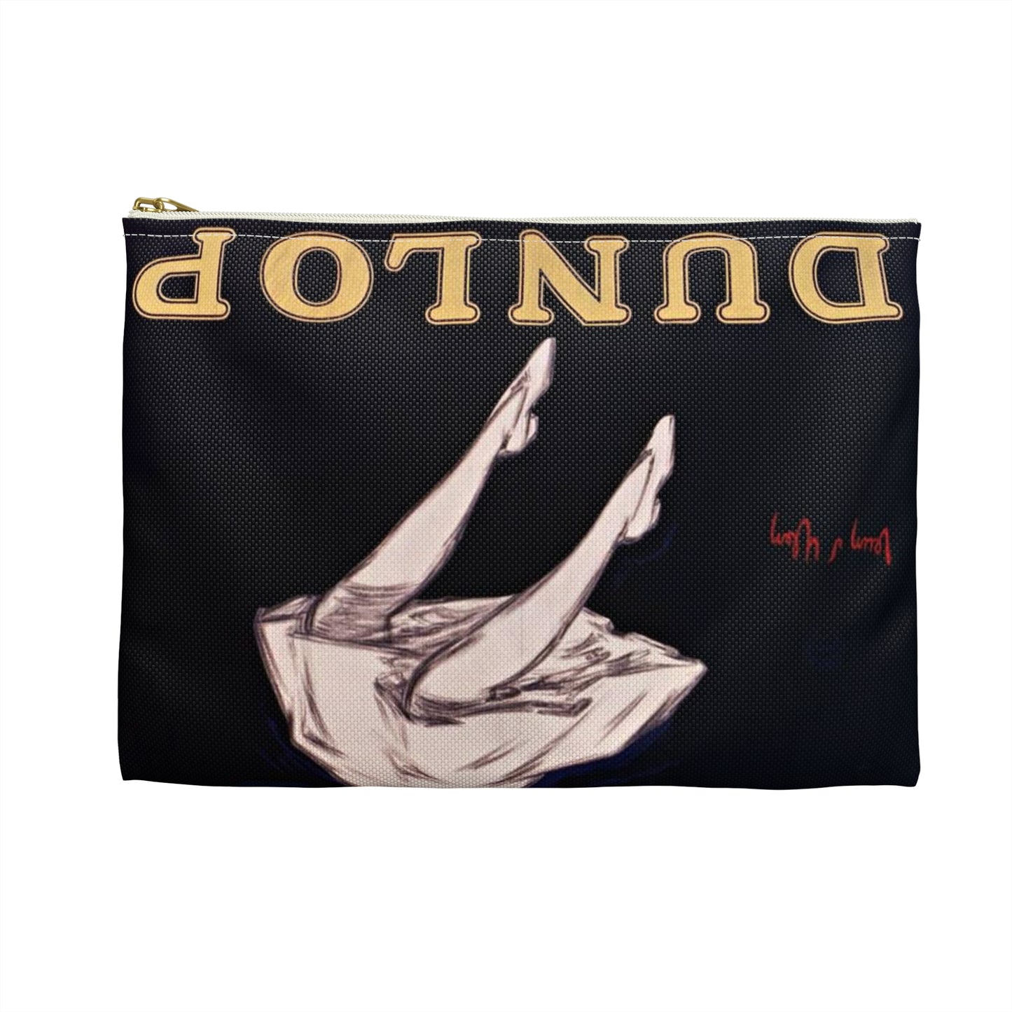 Dunlop, la balle des champions - Art Deco public domain image Large Organizer Pouch with Black Zipper