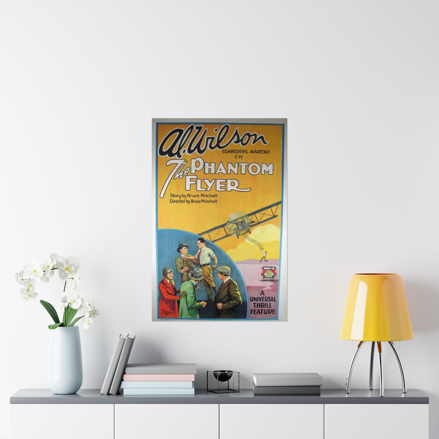 Phantom Flyer 1928 - Art Deco public domain image High Quality Matte Wall Art Poster for Home, Office, Classroom