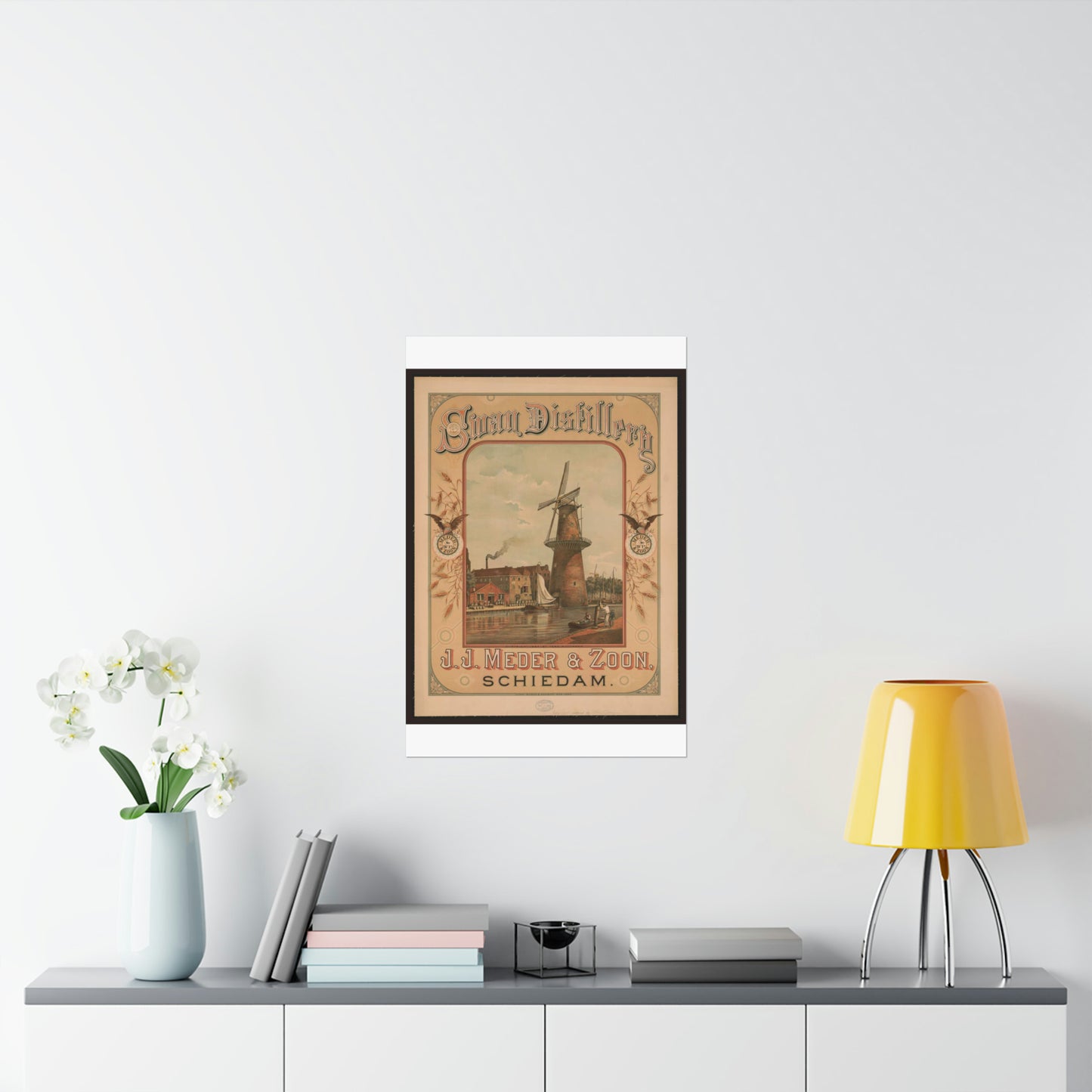 Swan Distillery, J.J. Meder & Zoon, Schiedam High Quality Matte Wall Art Poster for Home, Office, Classroom