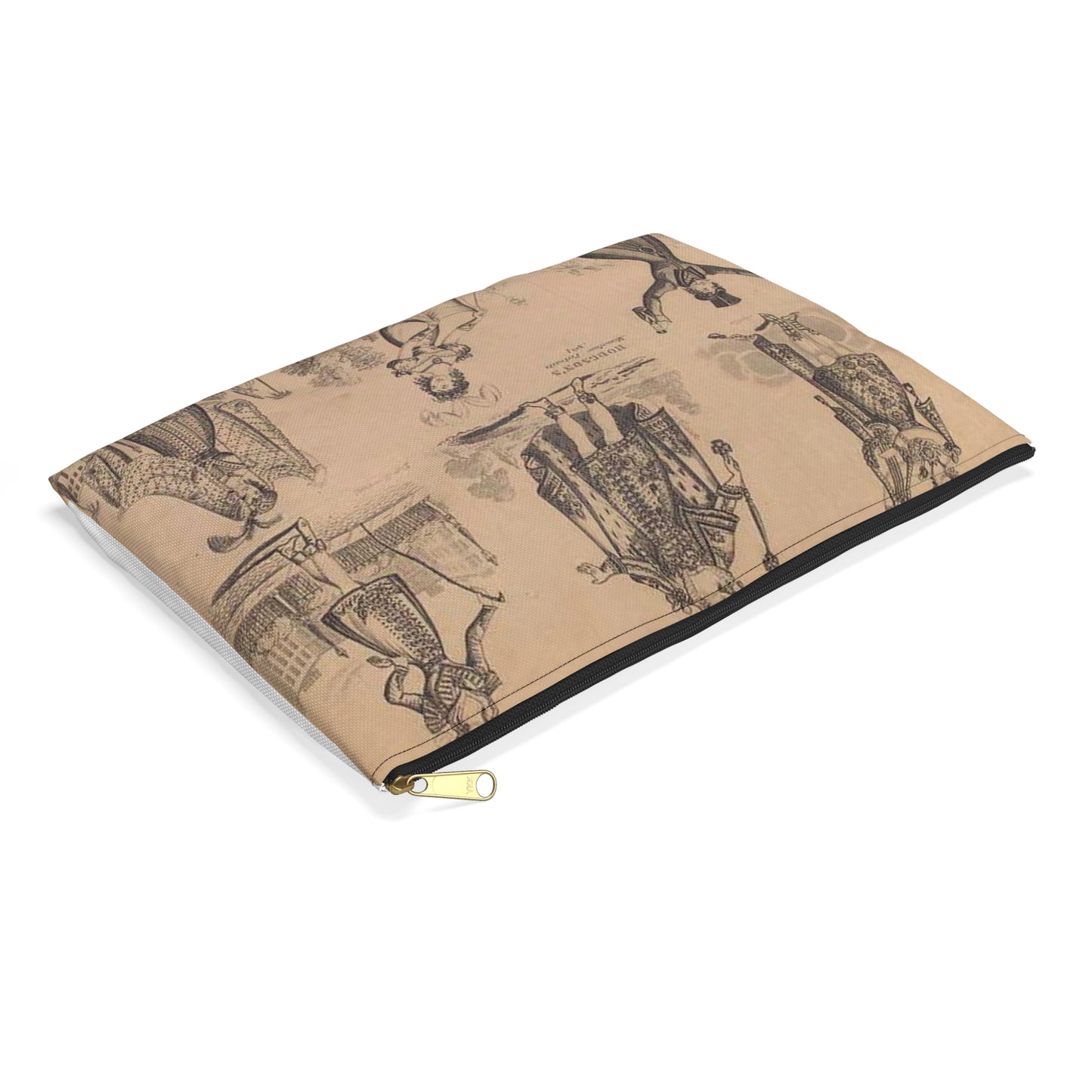 Madame Vestris in six favorite characters (Apollo, Page, Don Giovanni, Captain Macheath, Maria Darlington, and Mandane) Large Organizer Pouch with Black Zipper