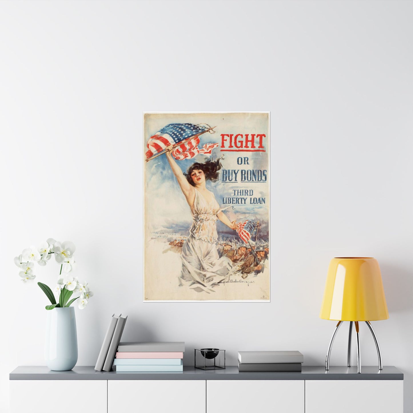 Fight or buy bonds. Third Liberty Loan High Quality Matte Wall Art Poster for Home, Office, Classroom