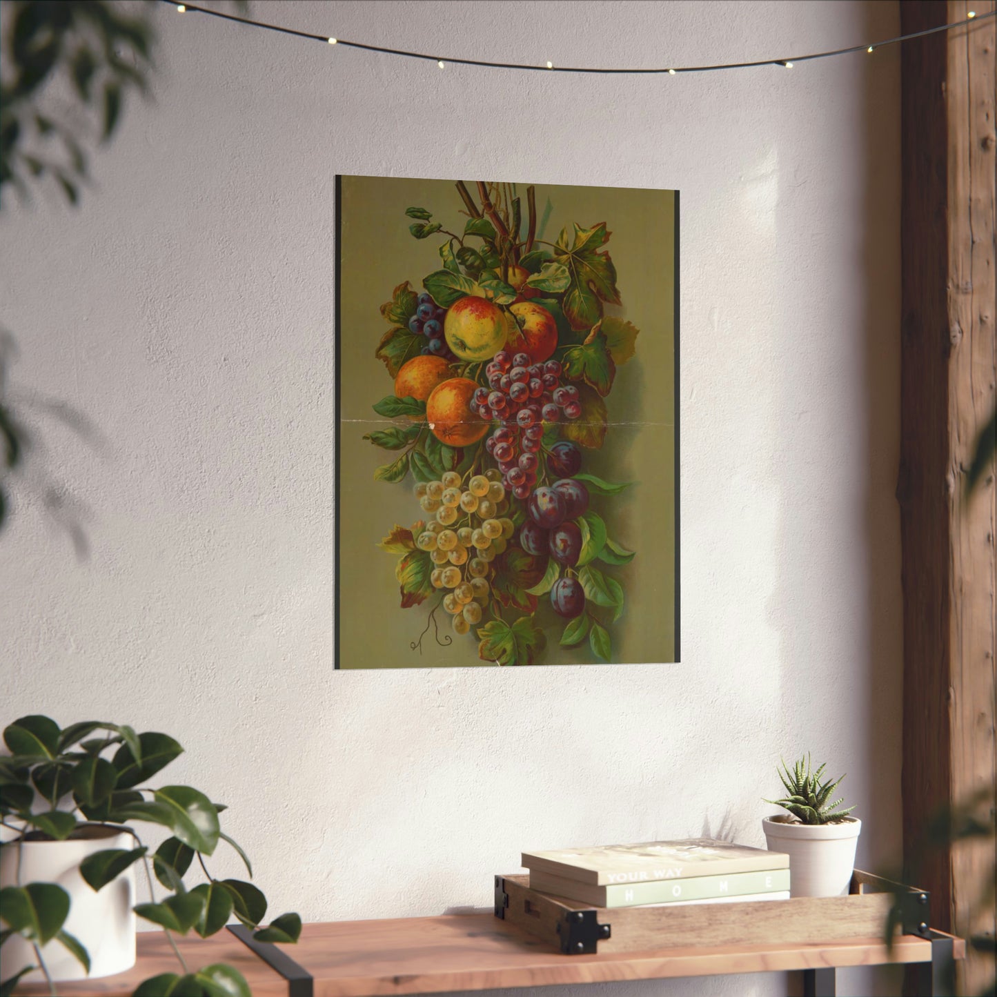 Apples, Plums & grapes, no. 8266 High Quality Matte Wall Art Poster for Home, Office, Classroom