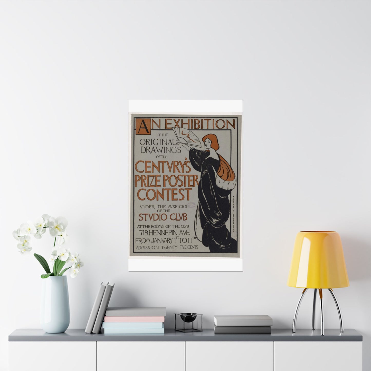 An exhibition of the original drawings of the Century's prize poster contest under the auspices of the Studio Club High Quality Matte Wall Art Poster for Home, Office, Classroom