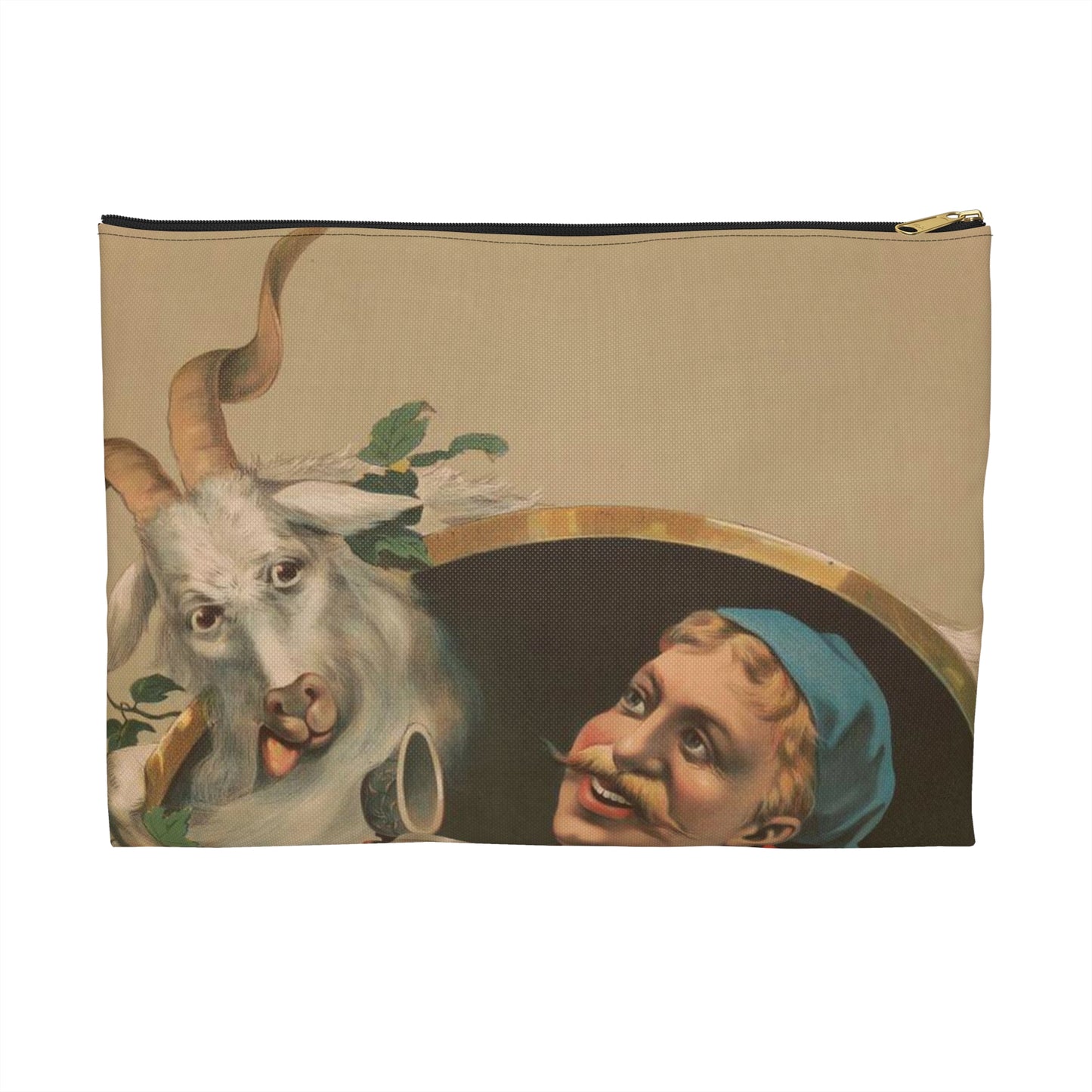 "Ah, there" - Print, Library of Congress collection Large Organizer Pouch with Black Zipper