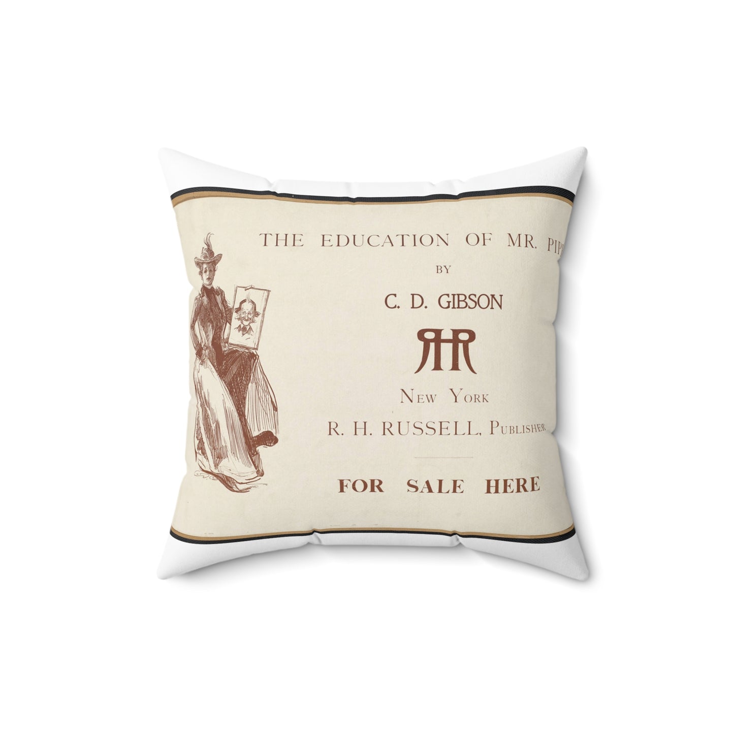 The education of Mr. Pipp by C. D. Gibson Decorative Accent Square Pillow
