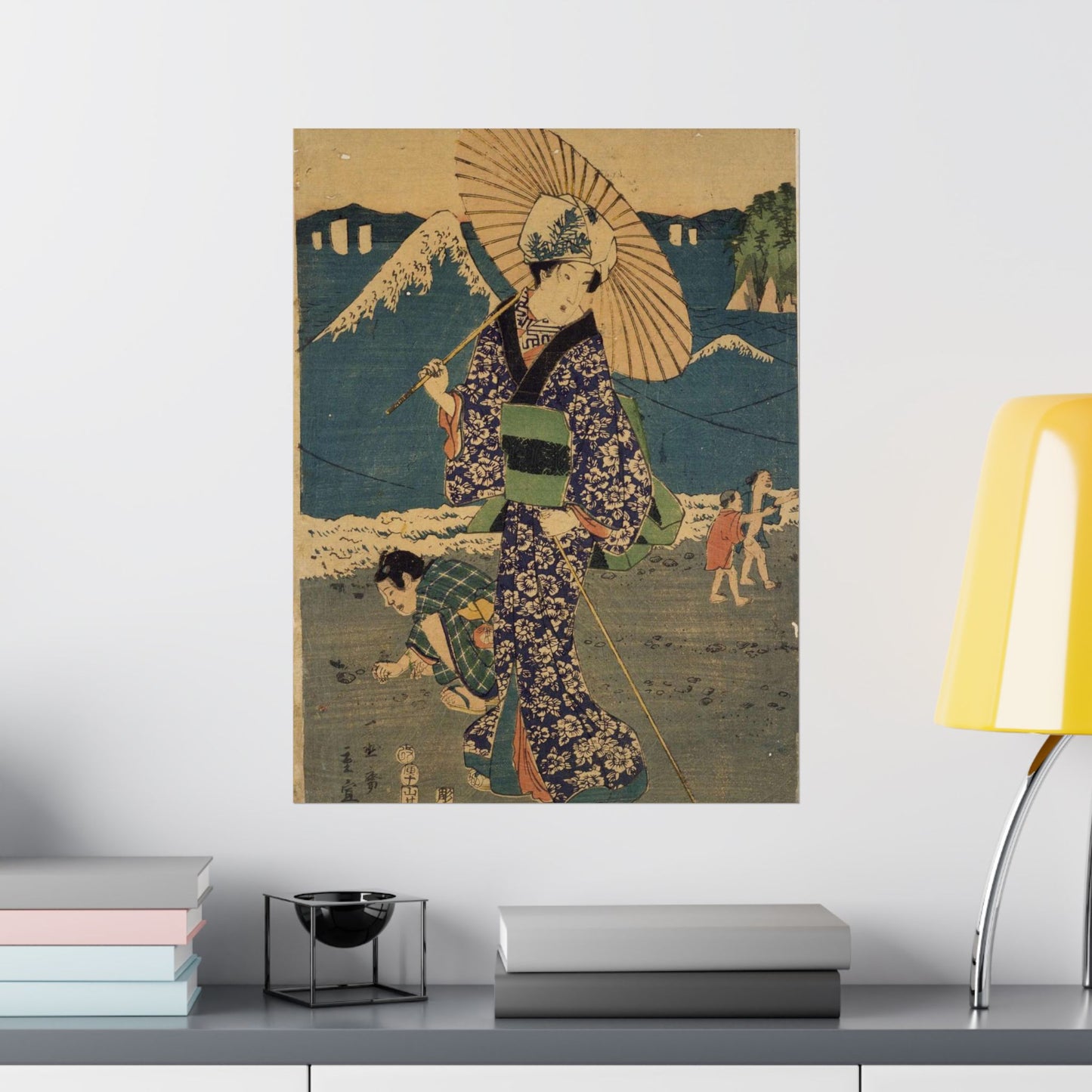 NDL-DC 1301718 03-Utagawa Hiroshige II-相州江のしま詣之図-安政1-crd High Quality Matte Wall Art Poster for Home, Office, Classroom