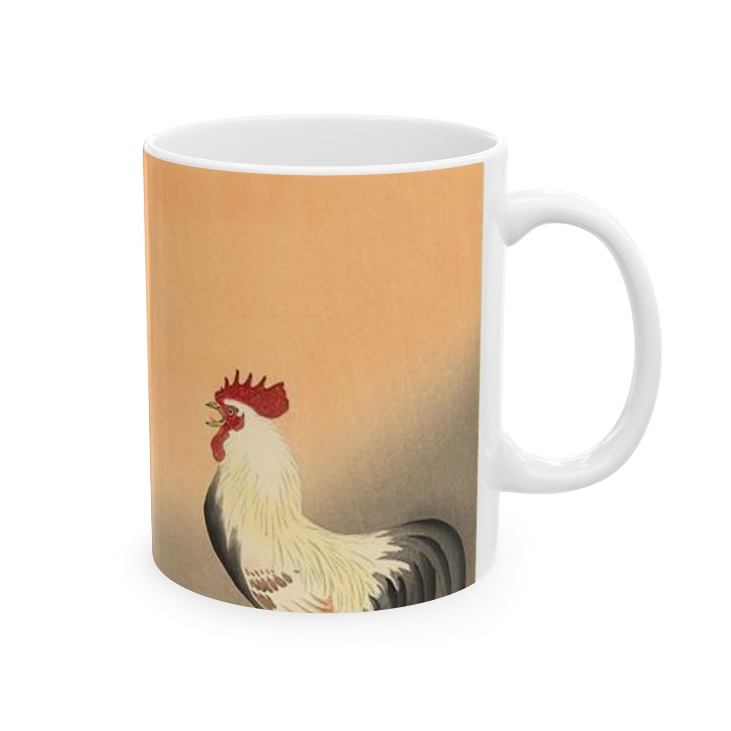 Koson - rooster-and-hen-at-sunrise, Ohara Koson Beautiful Novelty Ceramic Coffee Mug 11oz