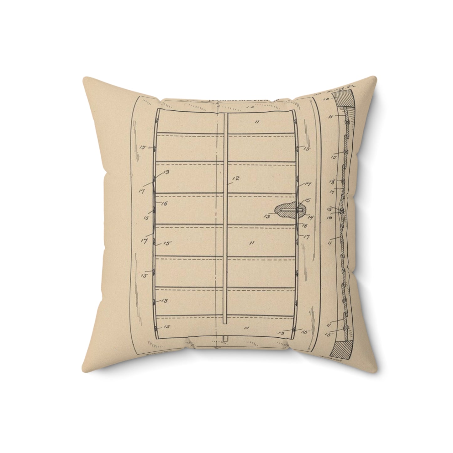 Patent Drawing of Engine - for a Window Blind Public domain  image Decorative Accent Square Pillow