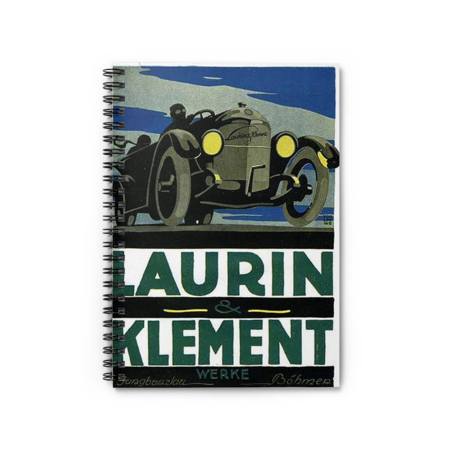 Laurin-19190707-klapwijk, Art Deco Poster Spiral Bound Ruled Notebook with Printed Cover