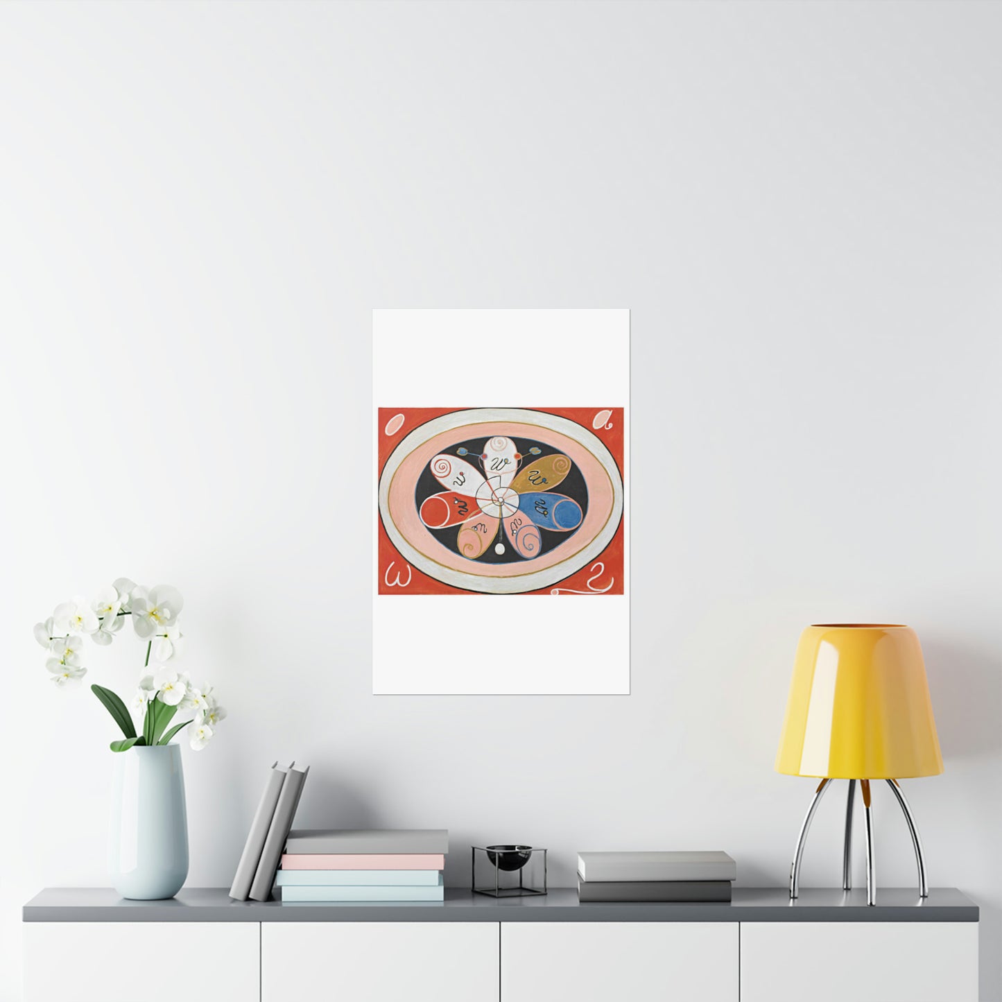 A painting of a colorful flower with writing on it Hilma af Klint - no date - Untitled High Quality Matte Wall Art Poster for Home, Office, Classroom