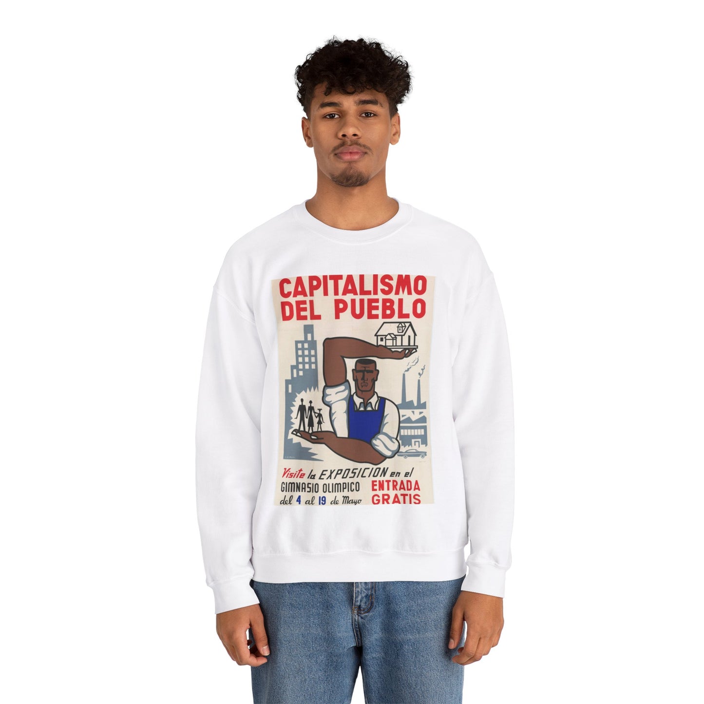 People's Capitalism Poster, United States information service propaganda White Heavy Blend Adult Crew Neck SweatShirt