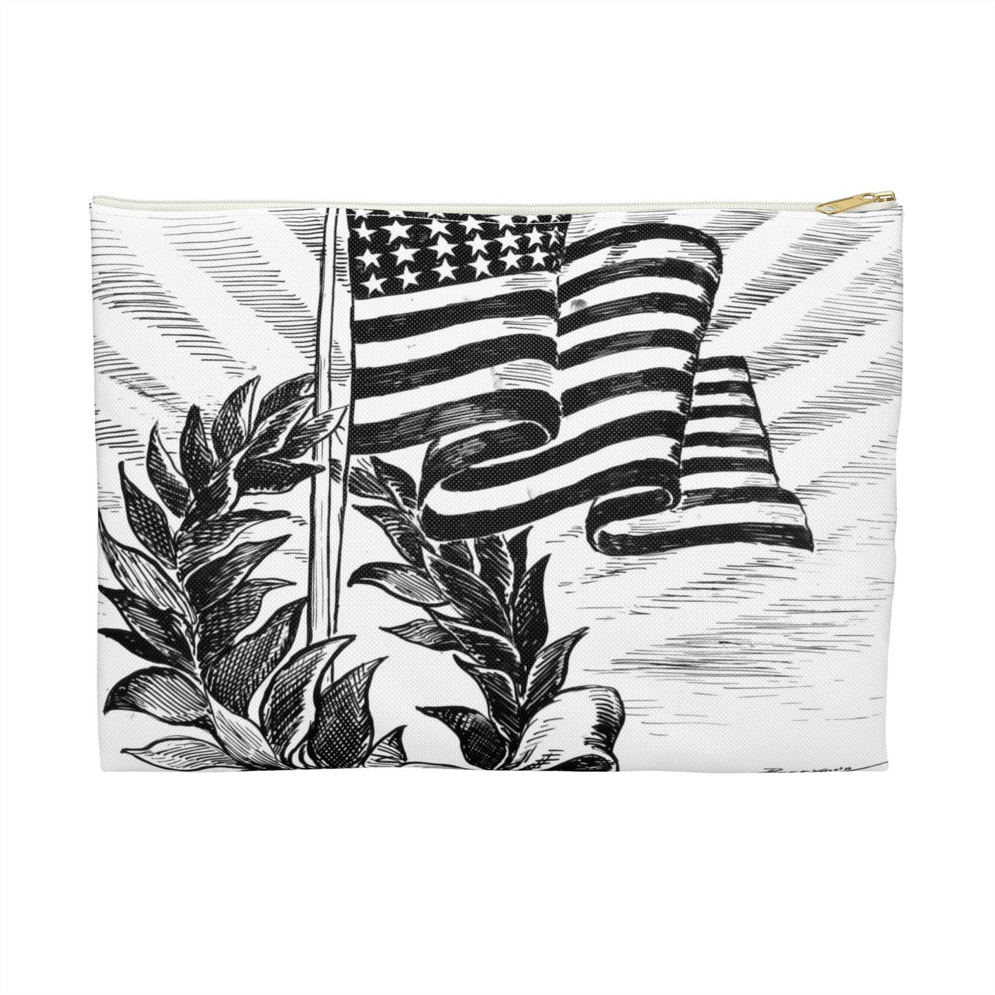 Flag Day, 1920 - Political cartoon, public domain image Large Organizer Pouch with Black Zipper