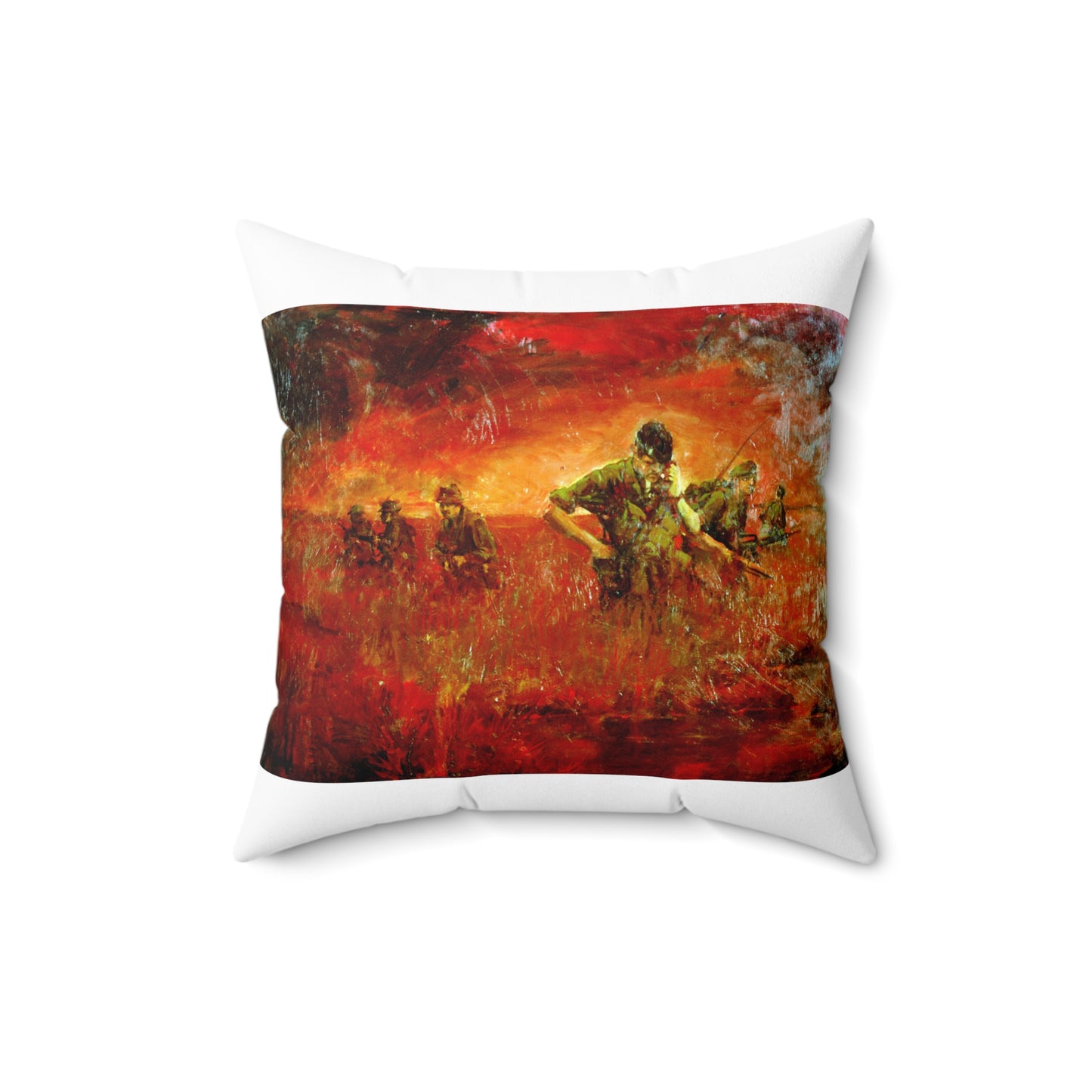 Artwork: "Man/Ready" Vietnam. Artist: Paul MAC Wiliams. Catalog Number: 1.141.87 Decorative Accent Square Pillow