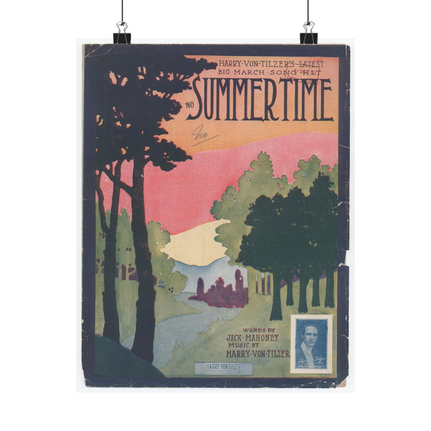 Summertime, musical notation - Public domain American sheet music High Quality Matte Wall Art Poster for Home, Office, Classroom
