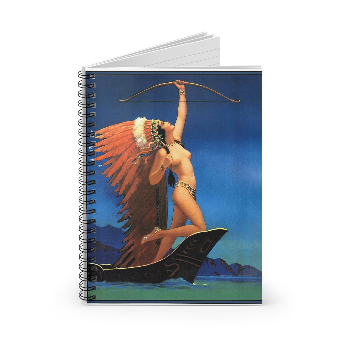 Flaming Arrow by Edward Mason Eggleston Spiral Bound Ruled Notebook with Printed Cover