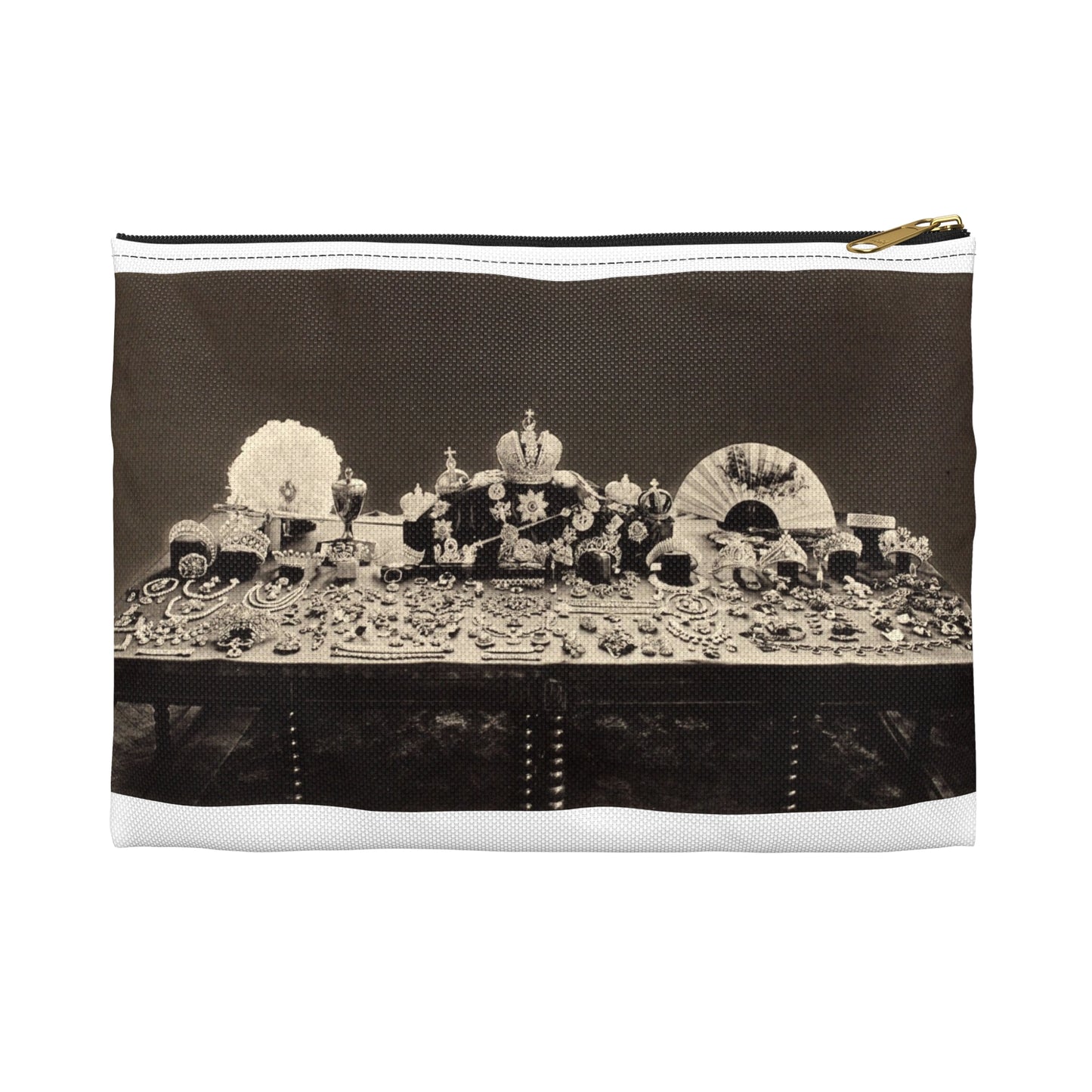 Jewels of the House of the Romanovs.Catalog of Academician A. Fersman. Large Organizer Pouch with Black Zipper