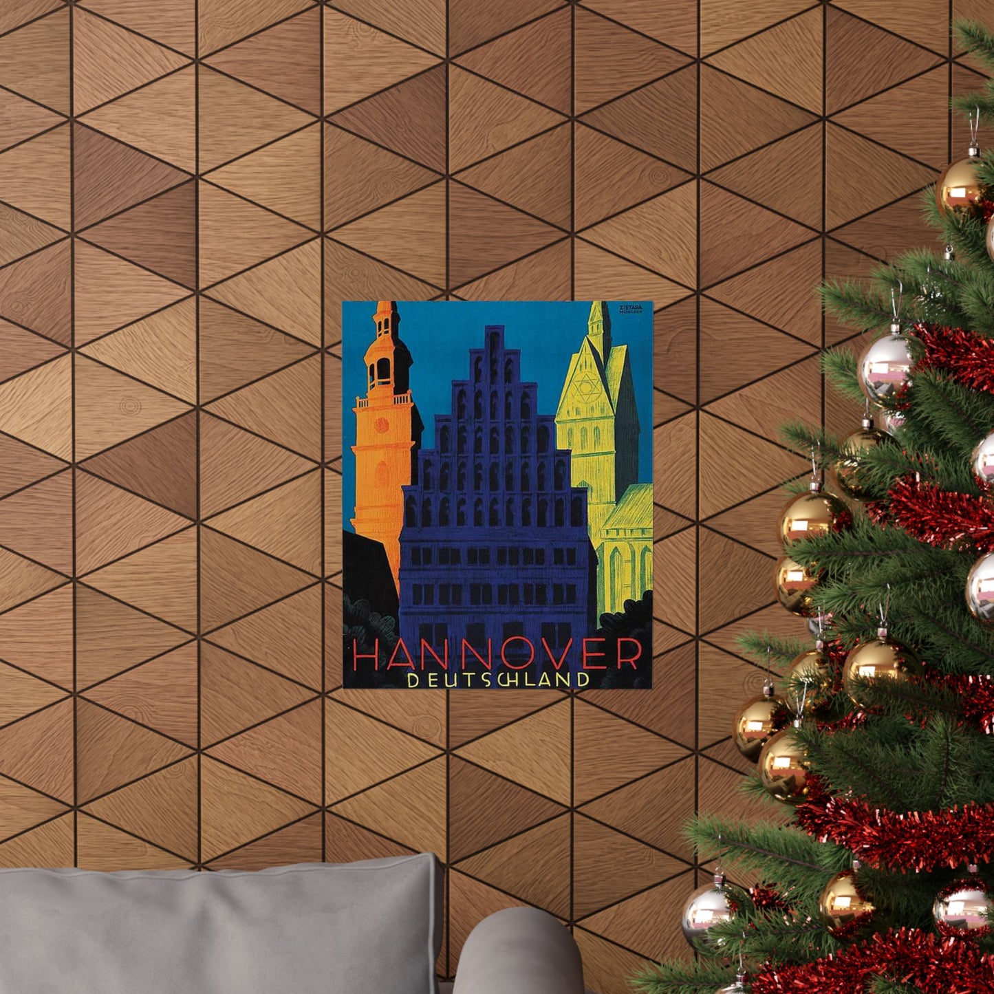 1930 circa Valentin Zietara Plakat Hannover, die Großstadt im Grünen High Quality Matte Wall Art Poster for Home, Office, Classroom