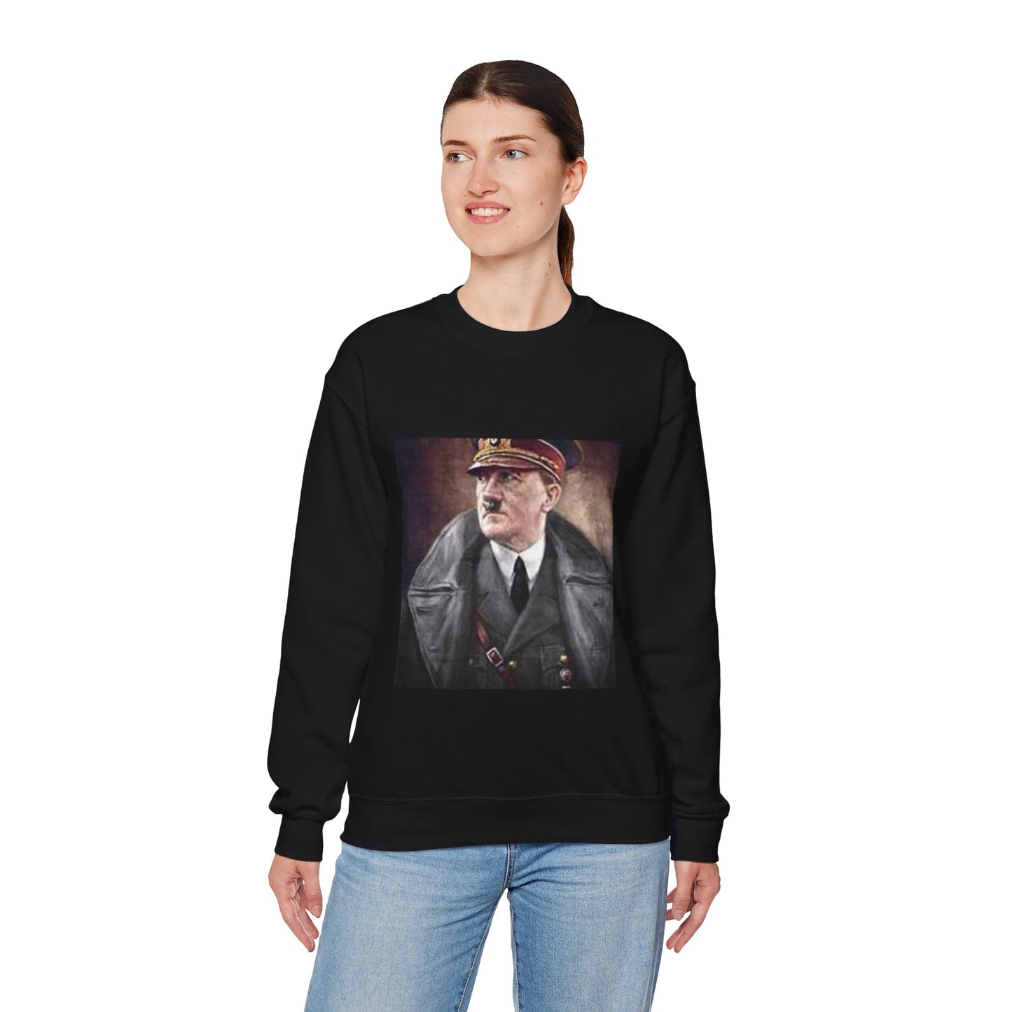 Gitler-vizvolitel - Art Deco public domain image Black Heavy Blend Adult Crew Neck SweatShirt