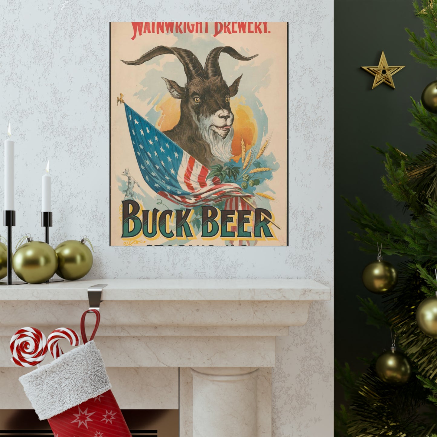 Wainwright Brewery, Buck Beer, St. Louis, MO High Quality Matte Wall Art Poster for Home, Office, Classroom