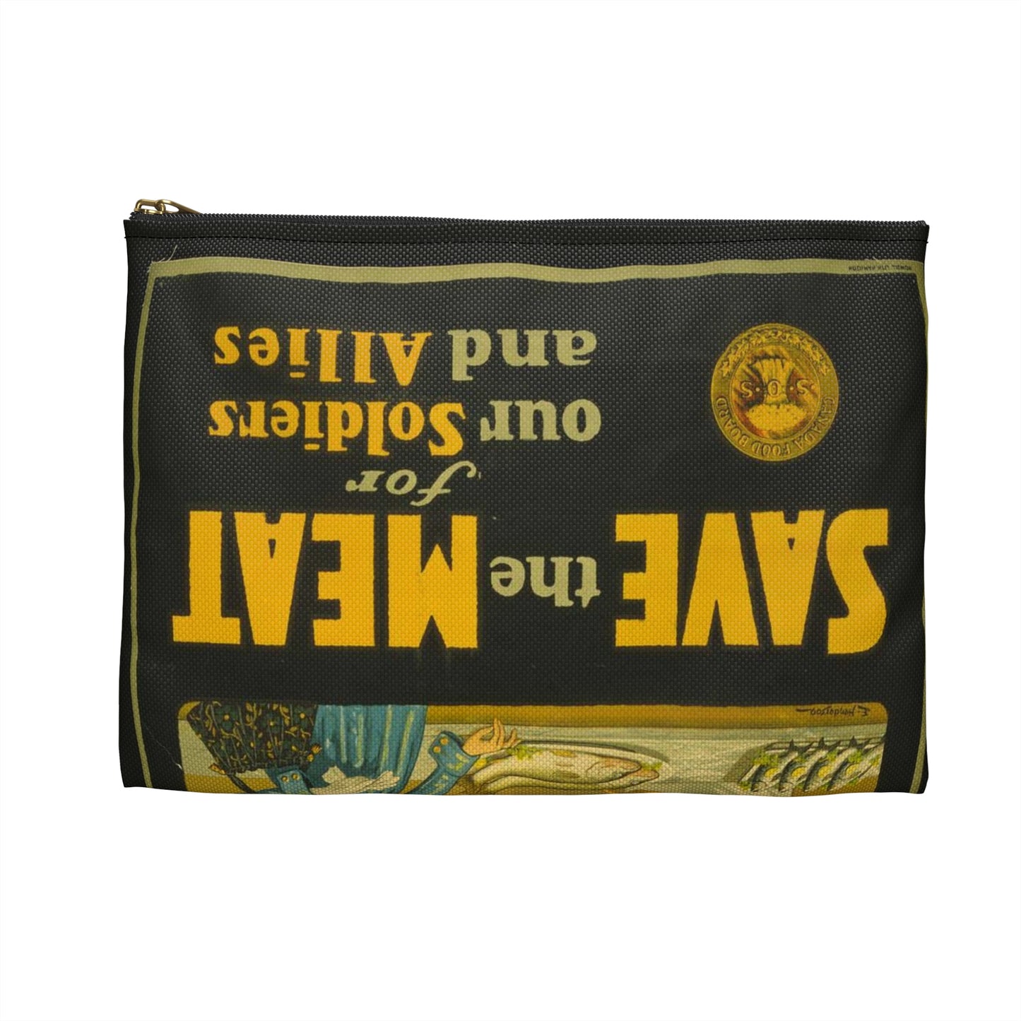 Buy fresh fish, save the meat for our soldiers and allies / E. Henderson. Large Organizer Pouch with Black Zipper