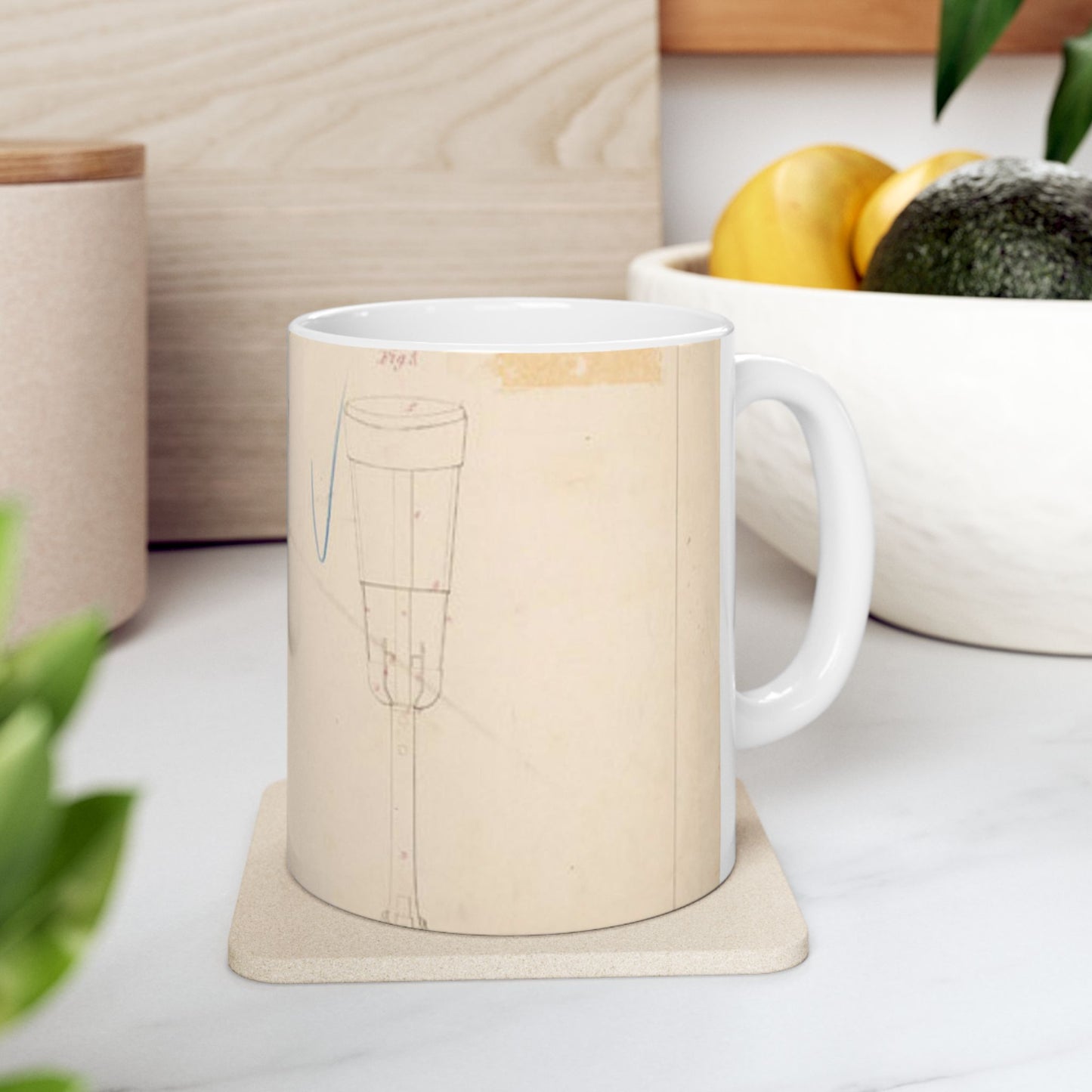 Patent drawing - Drawing of Artificial Leg Public domain  image Beautiful Novelty Ceramic Coffee Mug 11oz