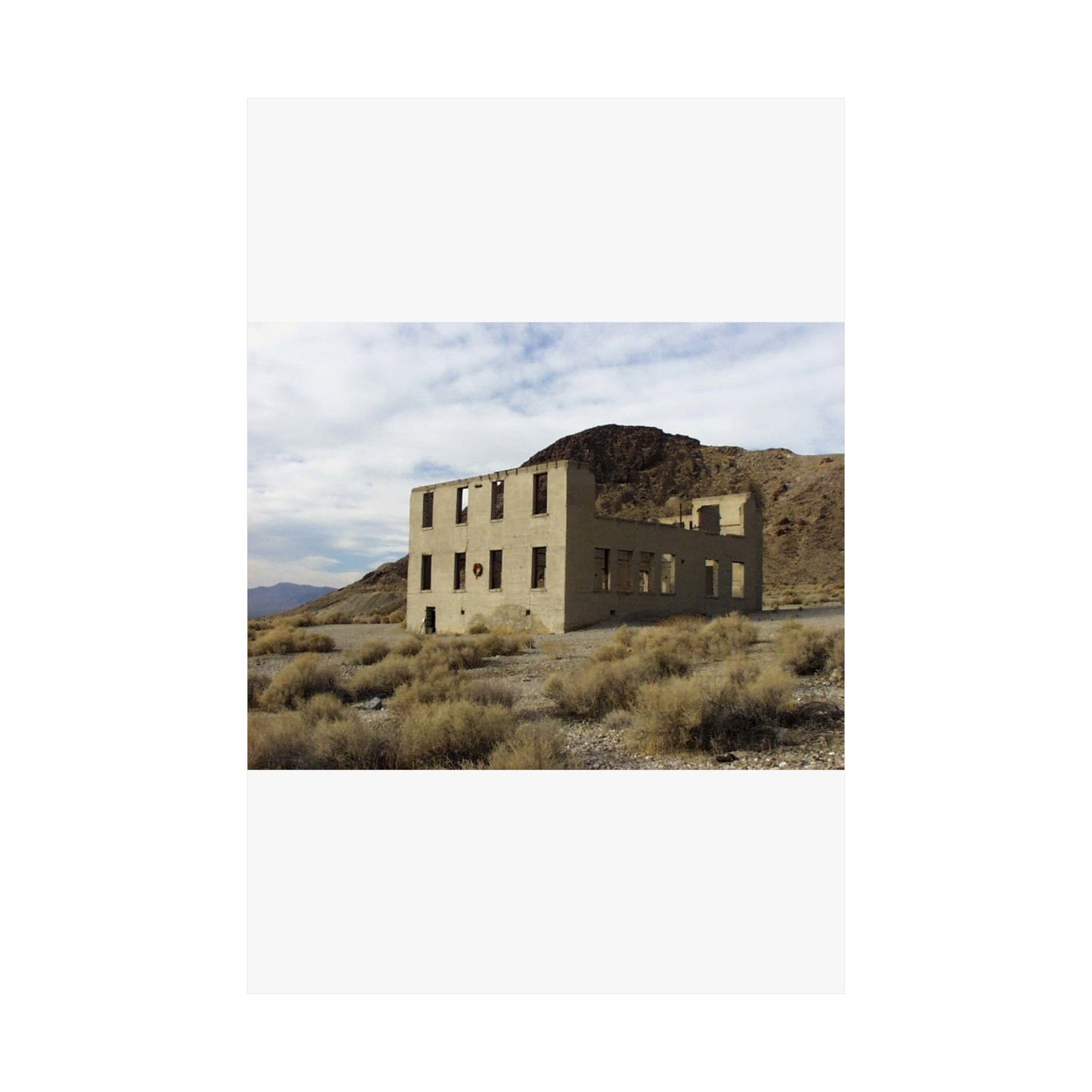 Death Valley Scenic Byway - An Abandoned Structure in Rhyolite High Quality Matte Wall Art Poster for Home, Office, Classroom