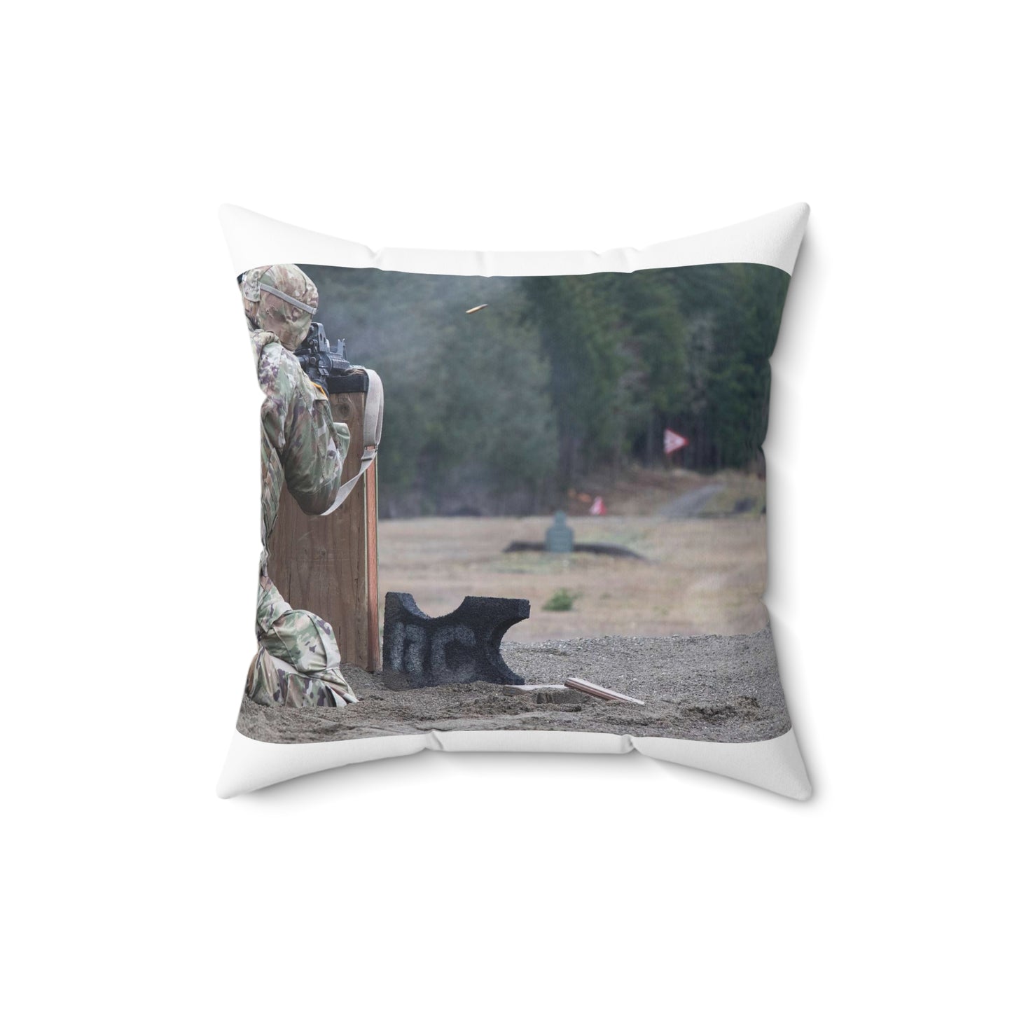 U.S. Army soldier Cpl. Ian Villoldo assigned to Charlie Decorative Accent Square Pillow