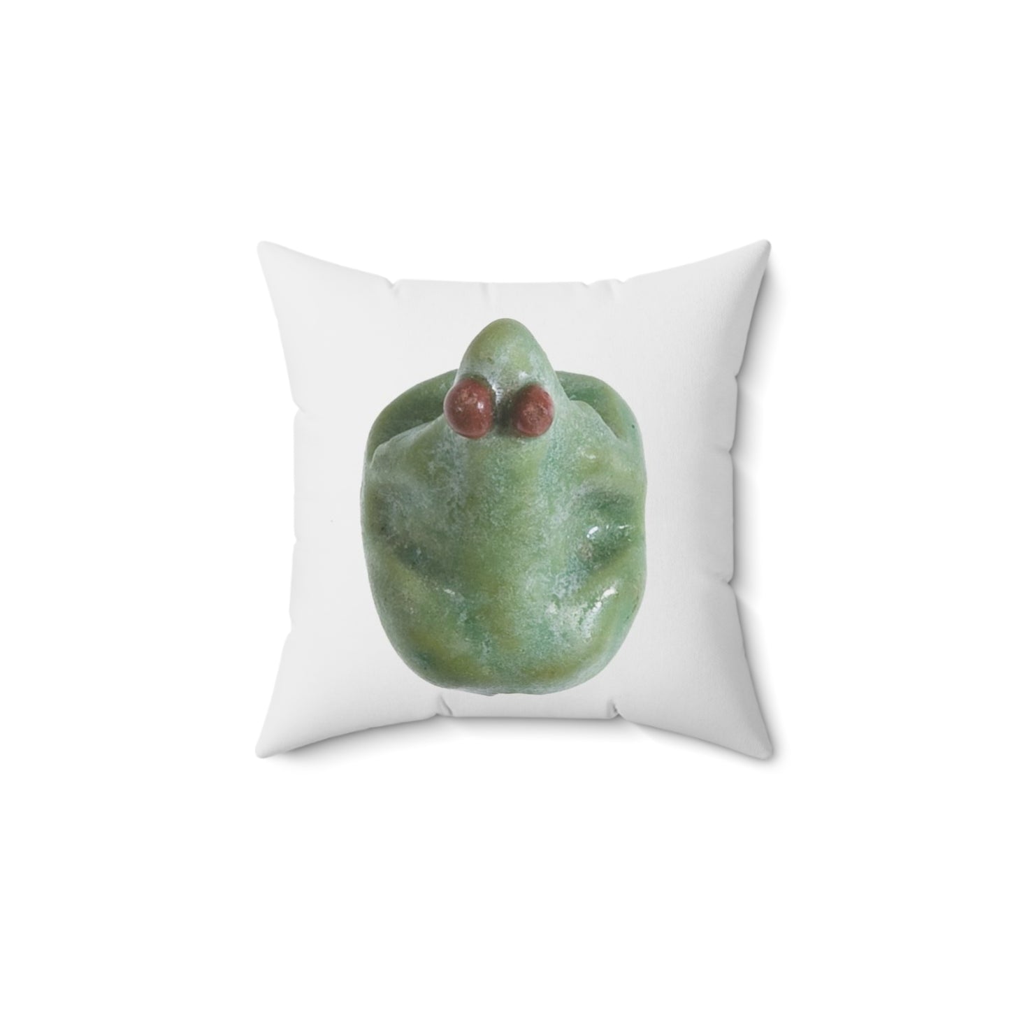 Frog Seal Amulet with a Maat Hieroglyph on the Base Decorative Accent Square Pillow