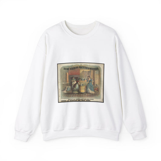 Home washing machine & wringer - A painting of a woman washing a woman's hands White Heavy Blend Adult Crew Neck SweatShirt