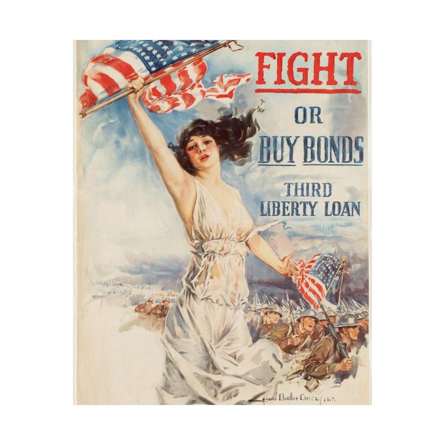 Fight or buy bonds. Third Liberty Loan High Quality Matte Wall Art Poster for Home, Office, Classroom