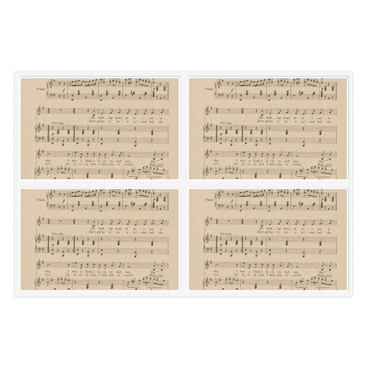 A new gal just in town - Public domain sheet music scan Laminated UV Protective Vinyl Stickers