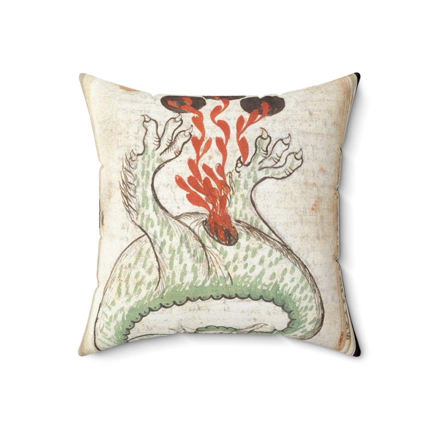 Dragon from BL Sloane 1171, f. 18v Decorative Accent Square Pillow