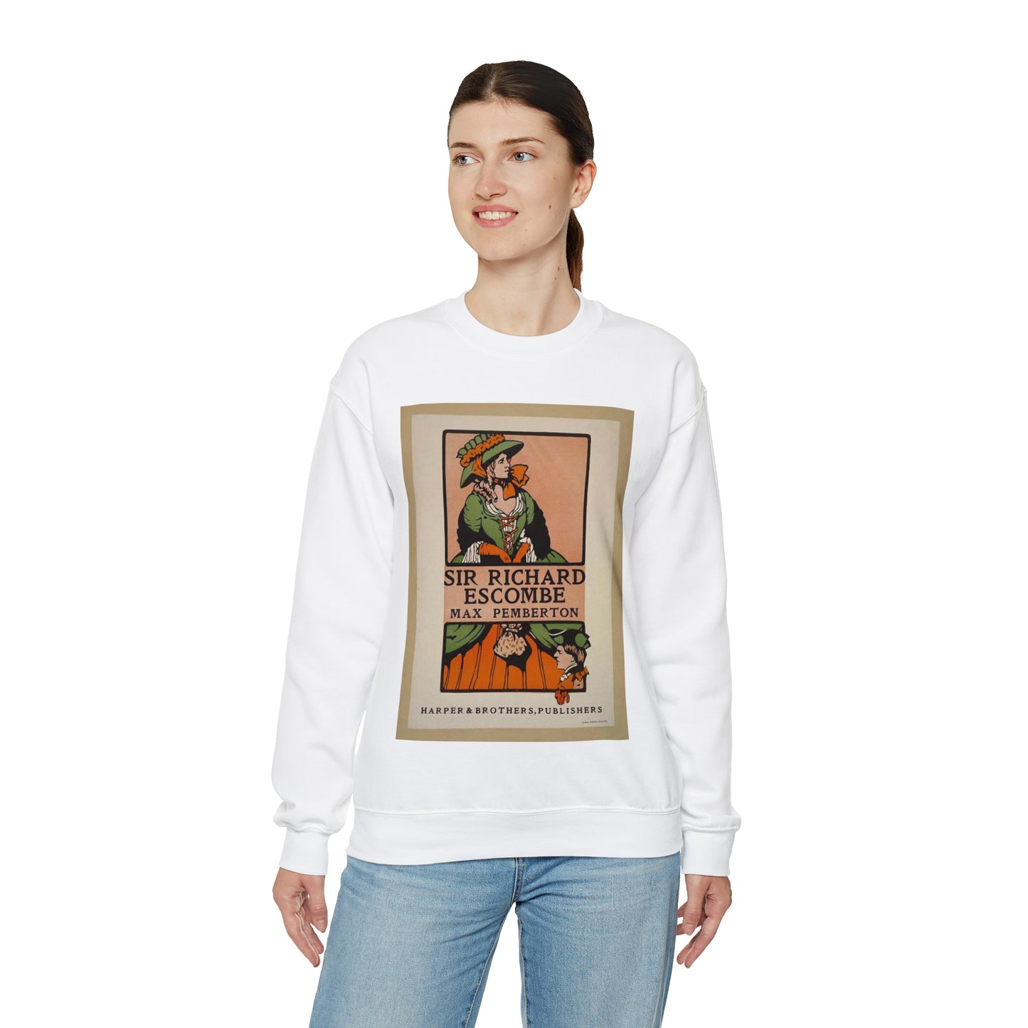 Sir Richard Escombe. - Drawing. Public domain image. White Heavy Blend Adult Crew Neck SweatShirt