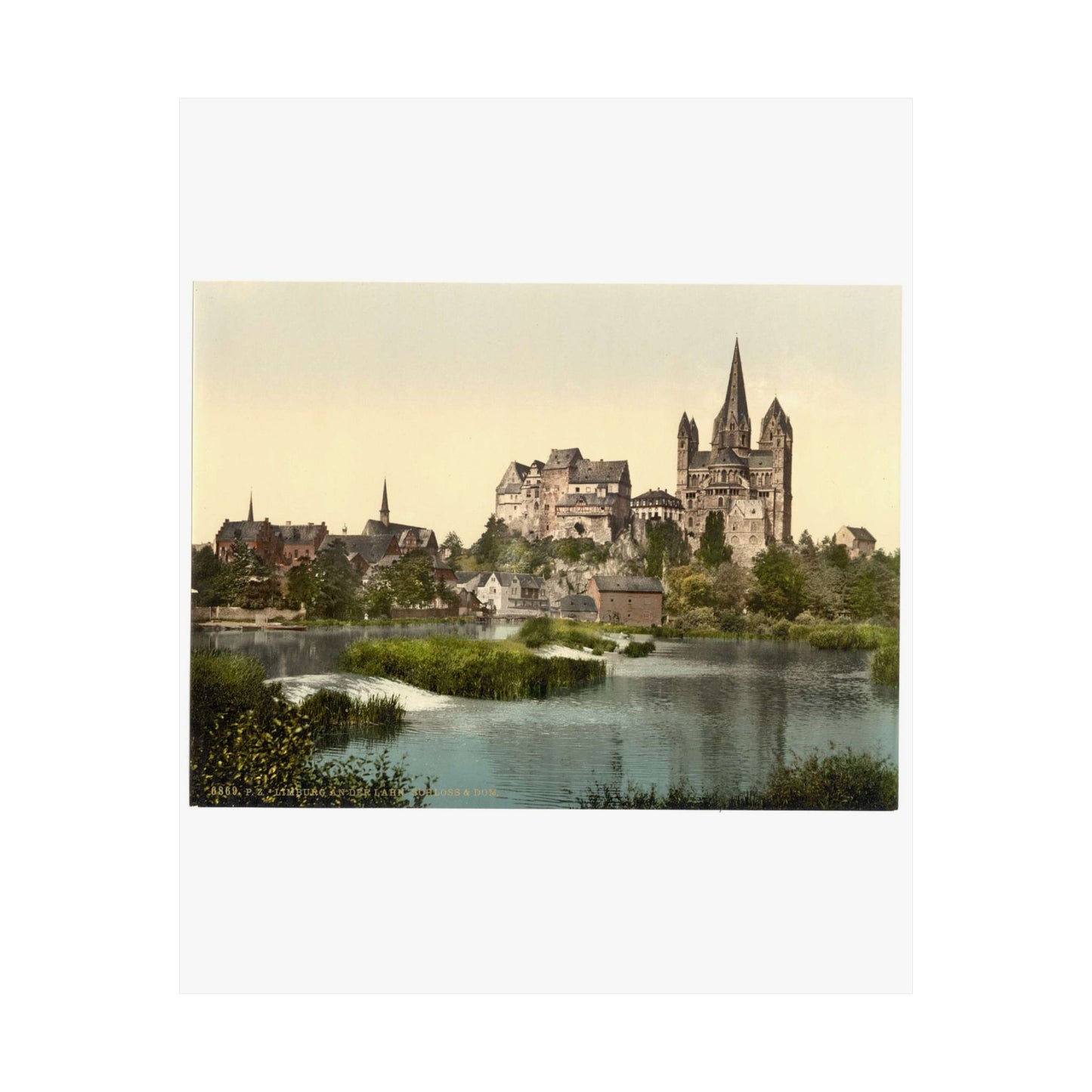 [Castle and cathedral, Limburg (i.e., Limburg an der Lahn), Hesse-Nassau, Germany] High Quality Matte Wall Art Poster for Home, Office, Classroom