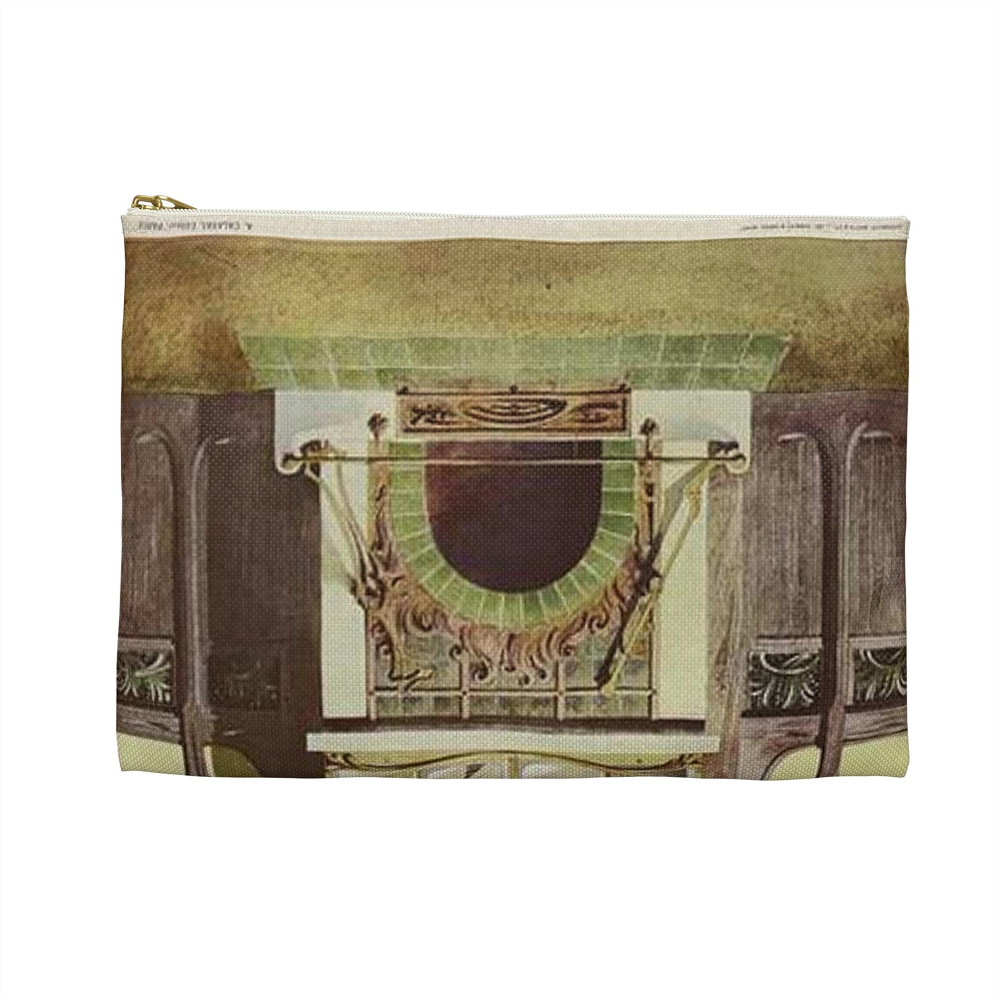 345ARTIST Bonvallet, L. H. Projet De Cheminée., Nancy Large Organizer Pouch with Black Zipper