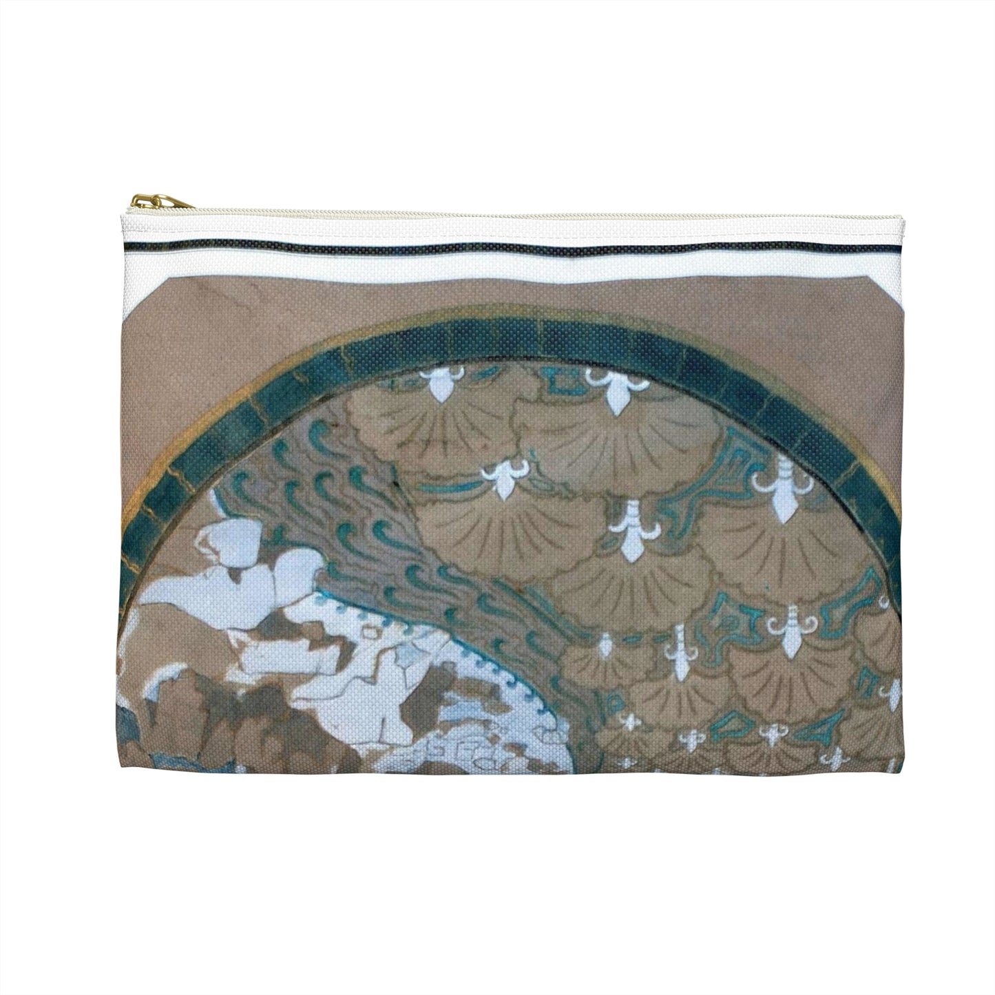 EliseuVisconti-A838-Paisagem rochosa estilizada – Email cloisonné – Estudo para Marchetaria Large Organizer Pouch with Black Zipper