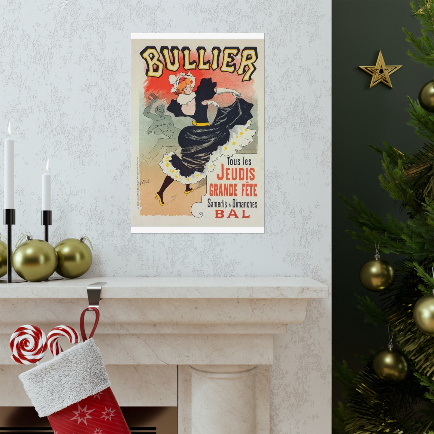Affiche pour le "Bal Bullier".. Public domain reproduction. High Quality Matte Wall Art Poster for Home, Office, Classroom