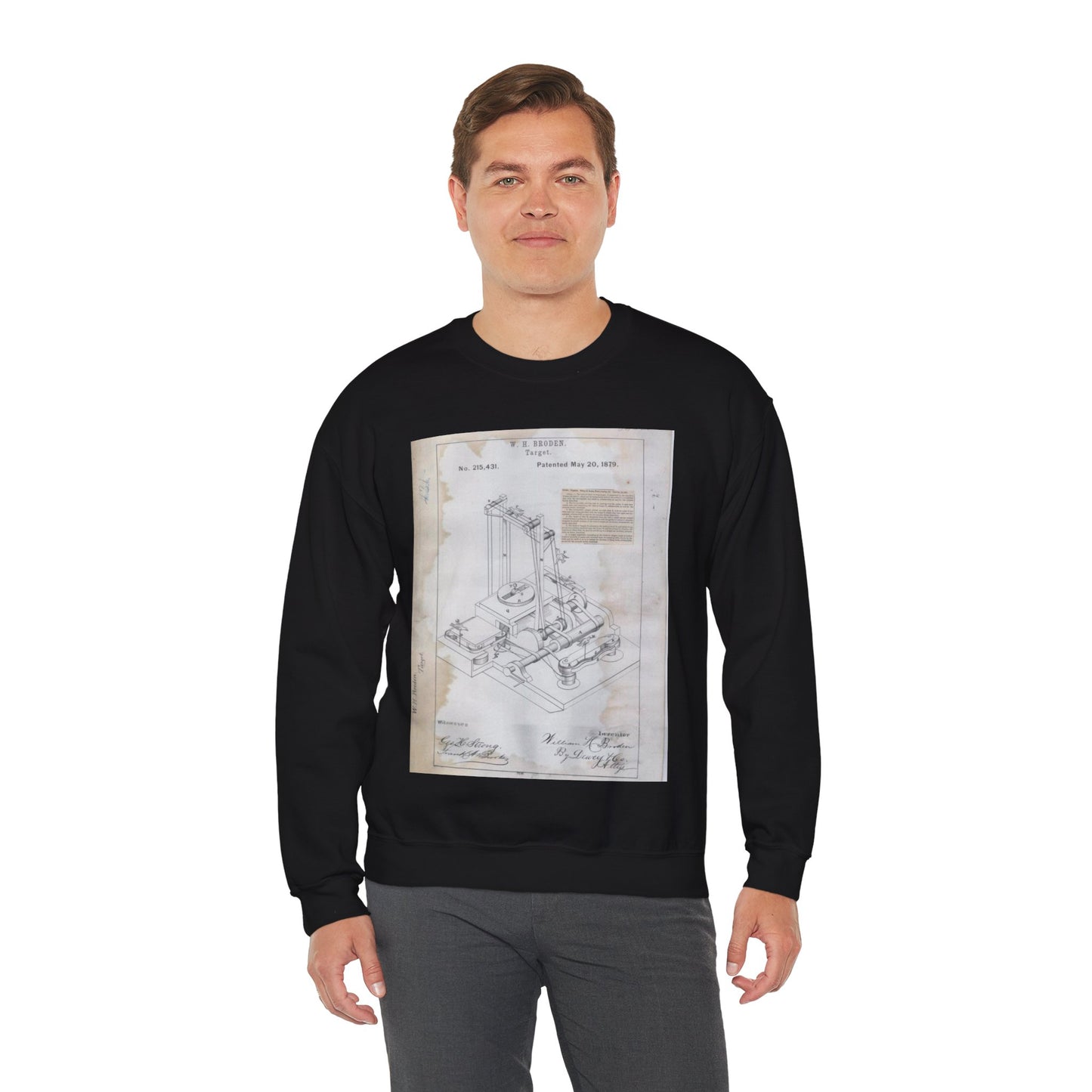 Patent drawing - for W. H. Broden's Target Public domain  image Black Heavy Blend Adult Crew Neck SweatShirt