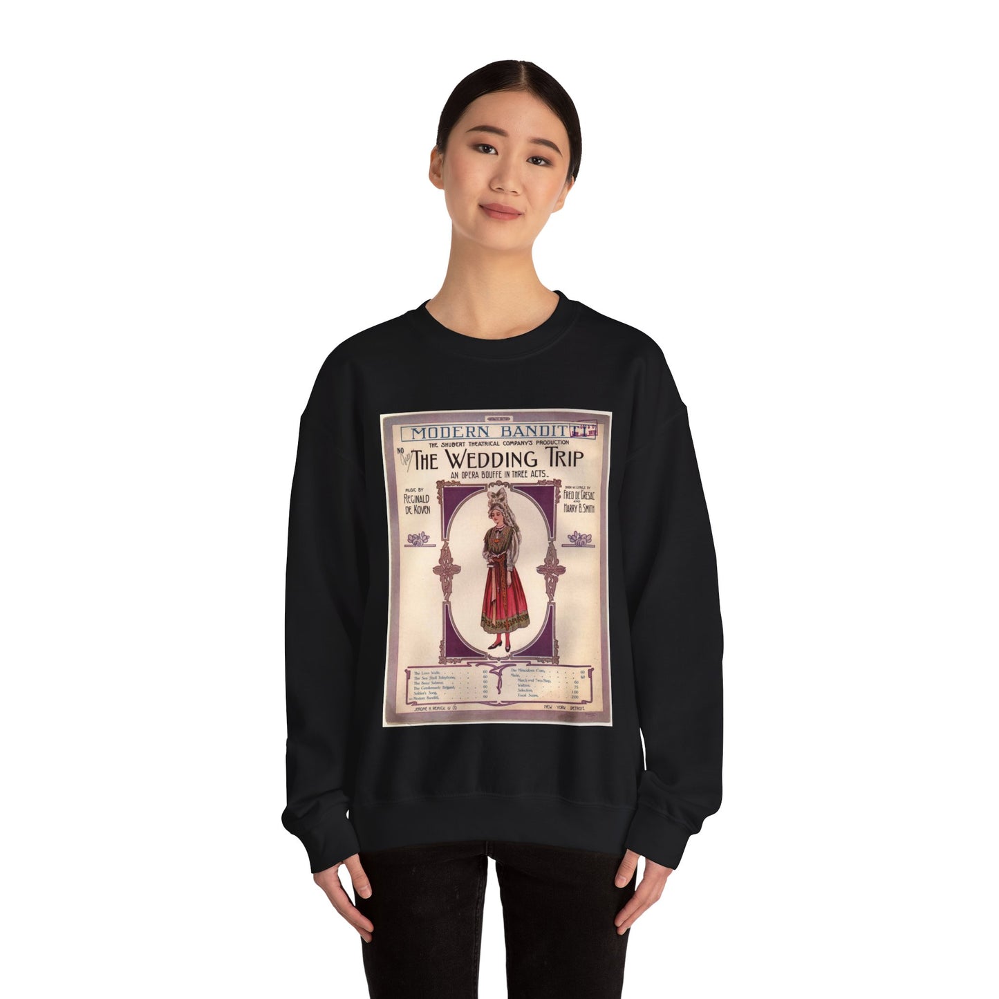 Modern Banditti - Public domain American sheet music Black Heavy Blend Adult Crew Neck SweatShirt