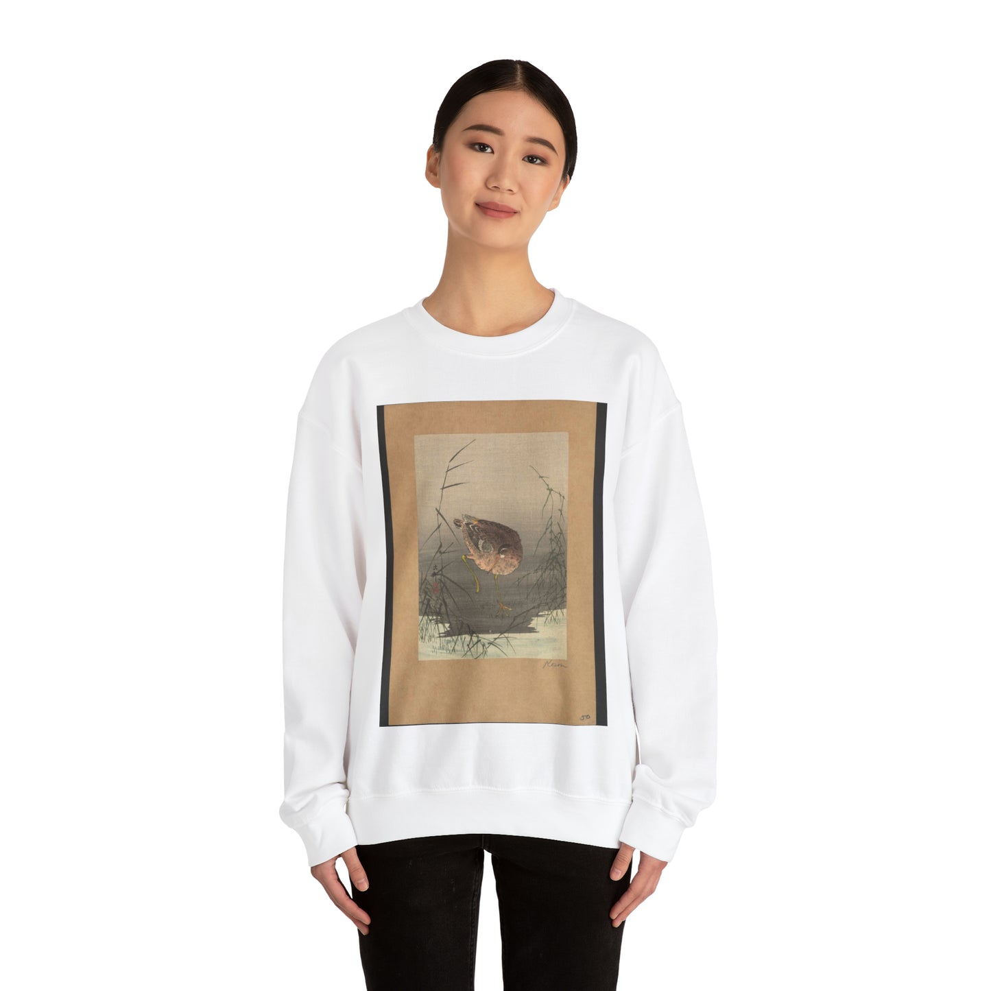 Ashi ni shigi - Public domain portrait drawing  White Heavy Blend Adult Crew Neck SweatShirt