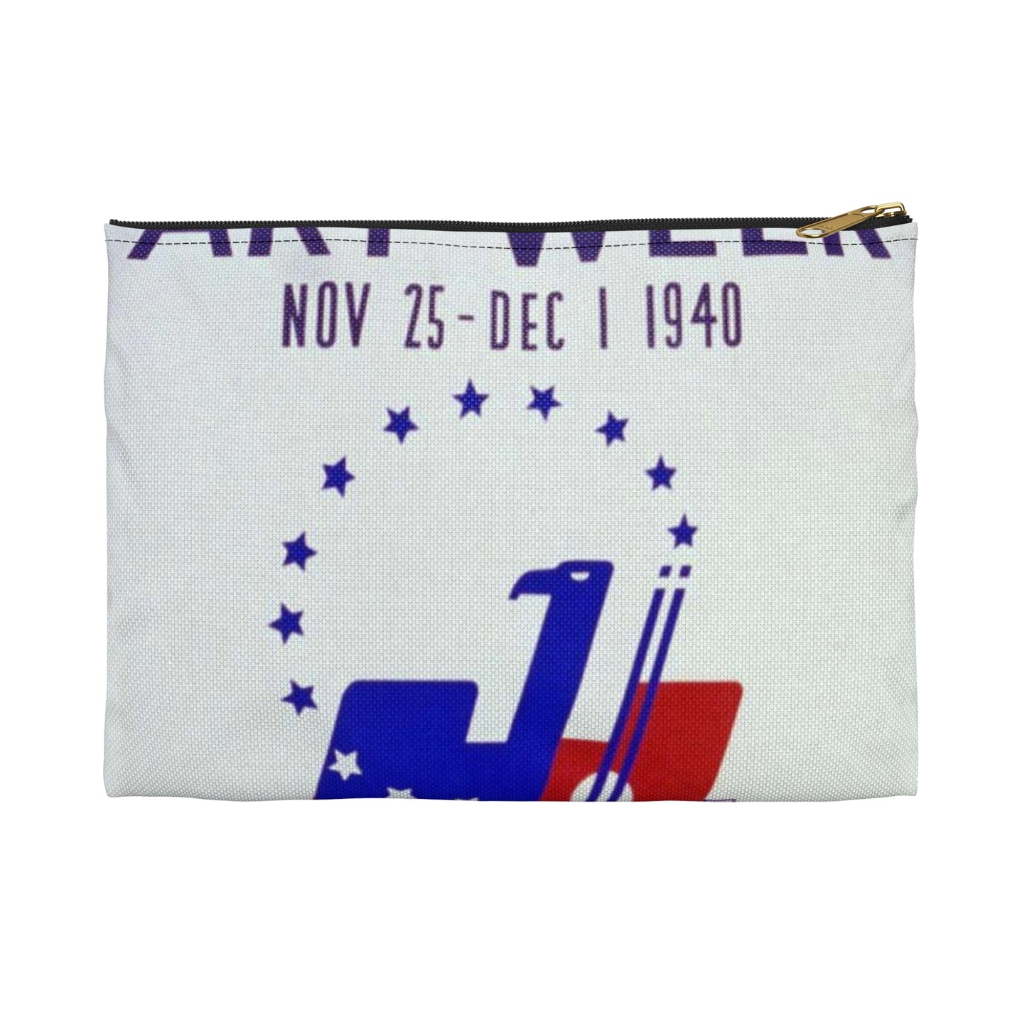 Art week, Nov. 25 - Dec. 1, 1940 Buy American art. Large Organizer Pouch with Black Zipper